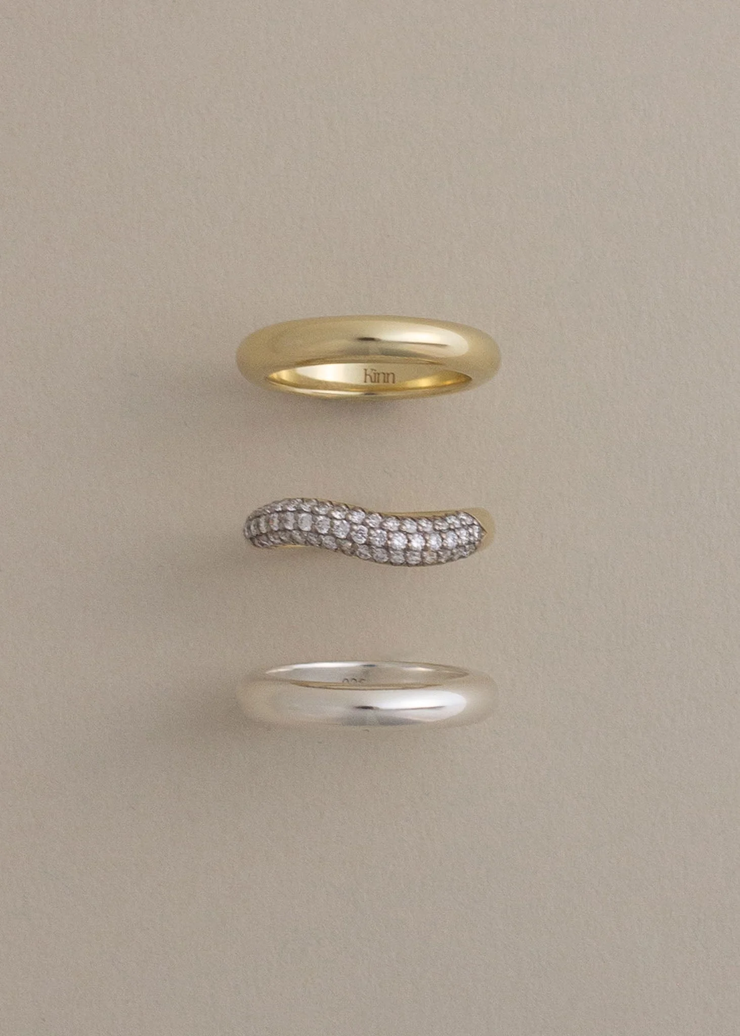 Kinn - Chunky Tube Ring Gold - Image 3