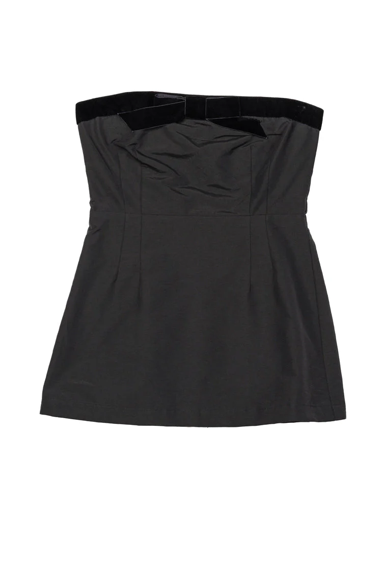 Ciao Lucia - Adeline Faille Strapless Top with Velvet Bow - Image 5