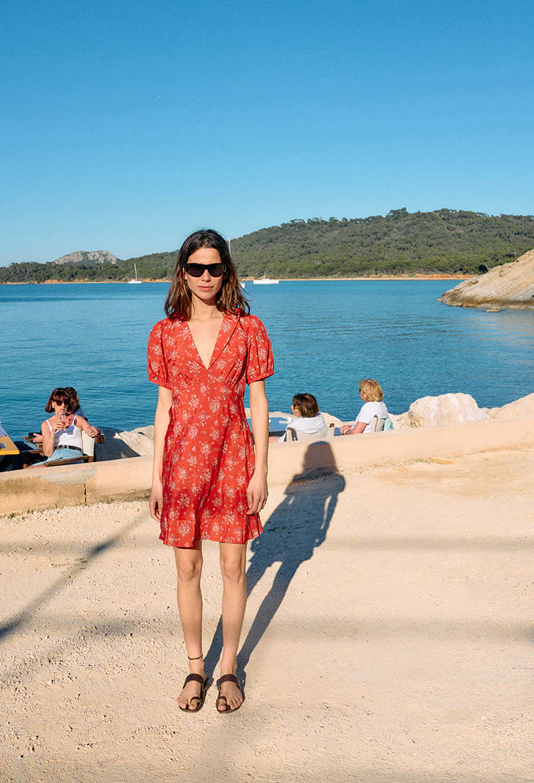 Ciao Lucia - Alix Red Begonia Silk Dress