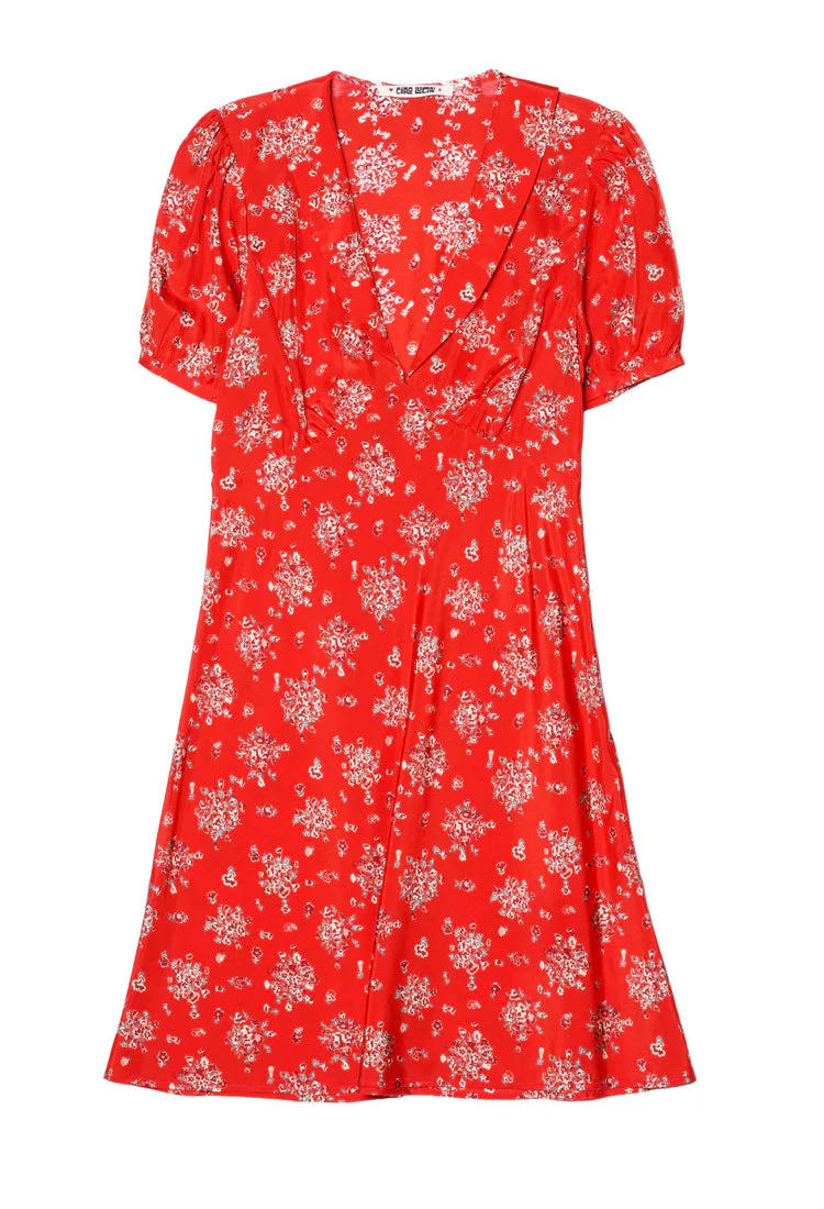 Ciao Lucia - Alix Red Begonia Silk Dress - Image 4