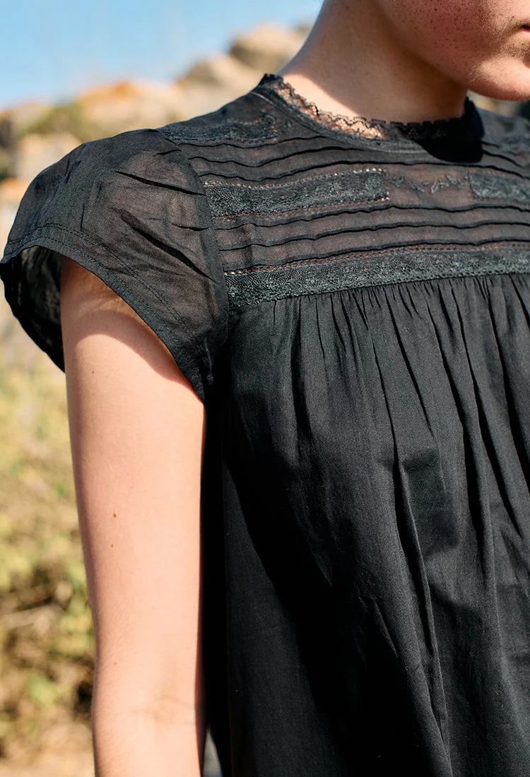 Ciao Lucia - Anabela Black Cotton Mini Dress - Image 4
