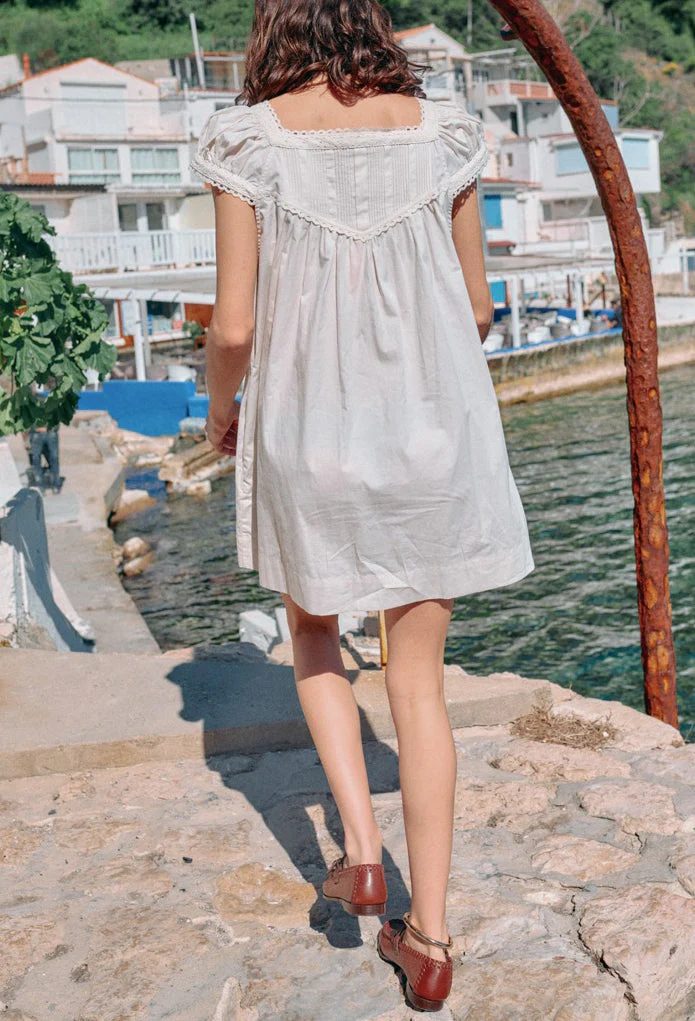 Ciao Lucia - Brynn Ivory Cotton Poplin Dress - Image 7