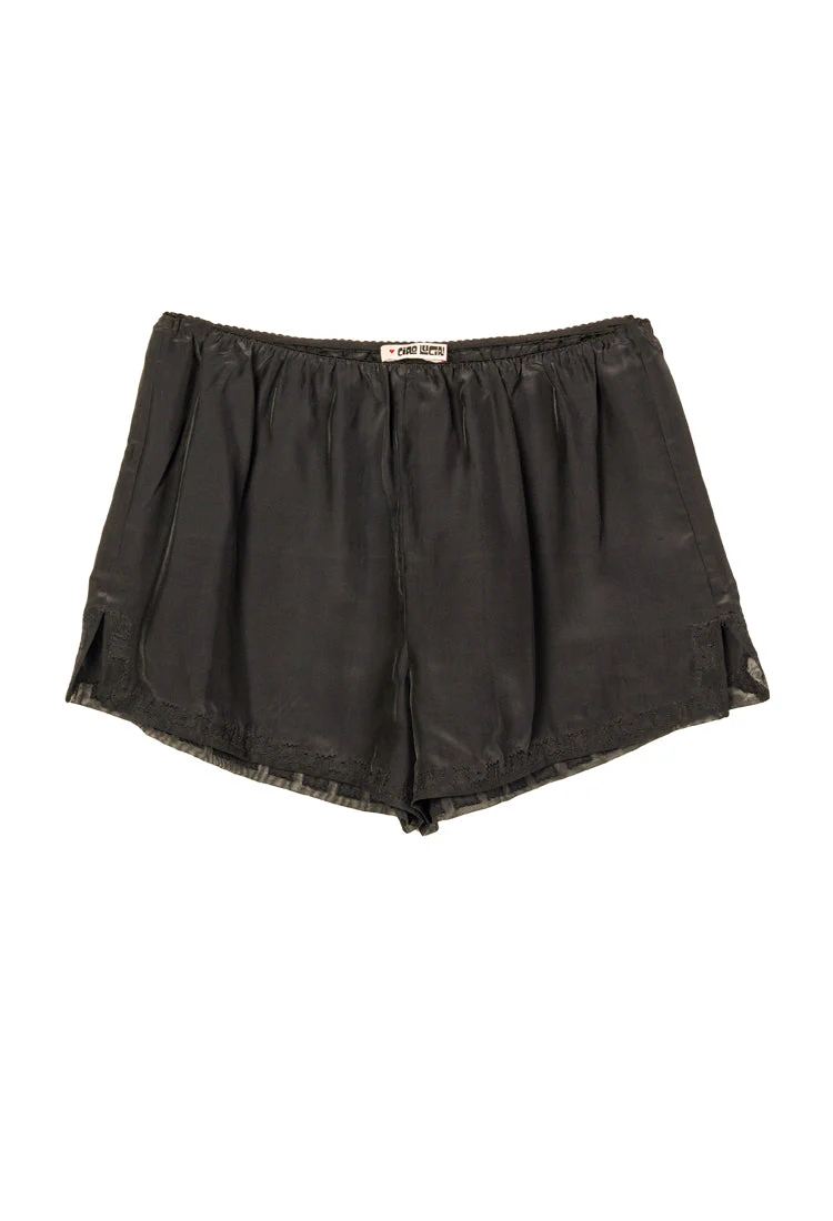 Ciao Lucia - Dito Black Embroidered Silk Short - Image 4