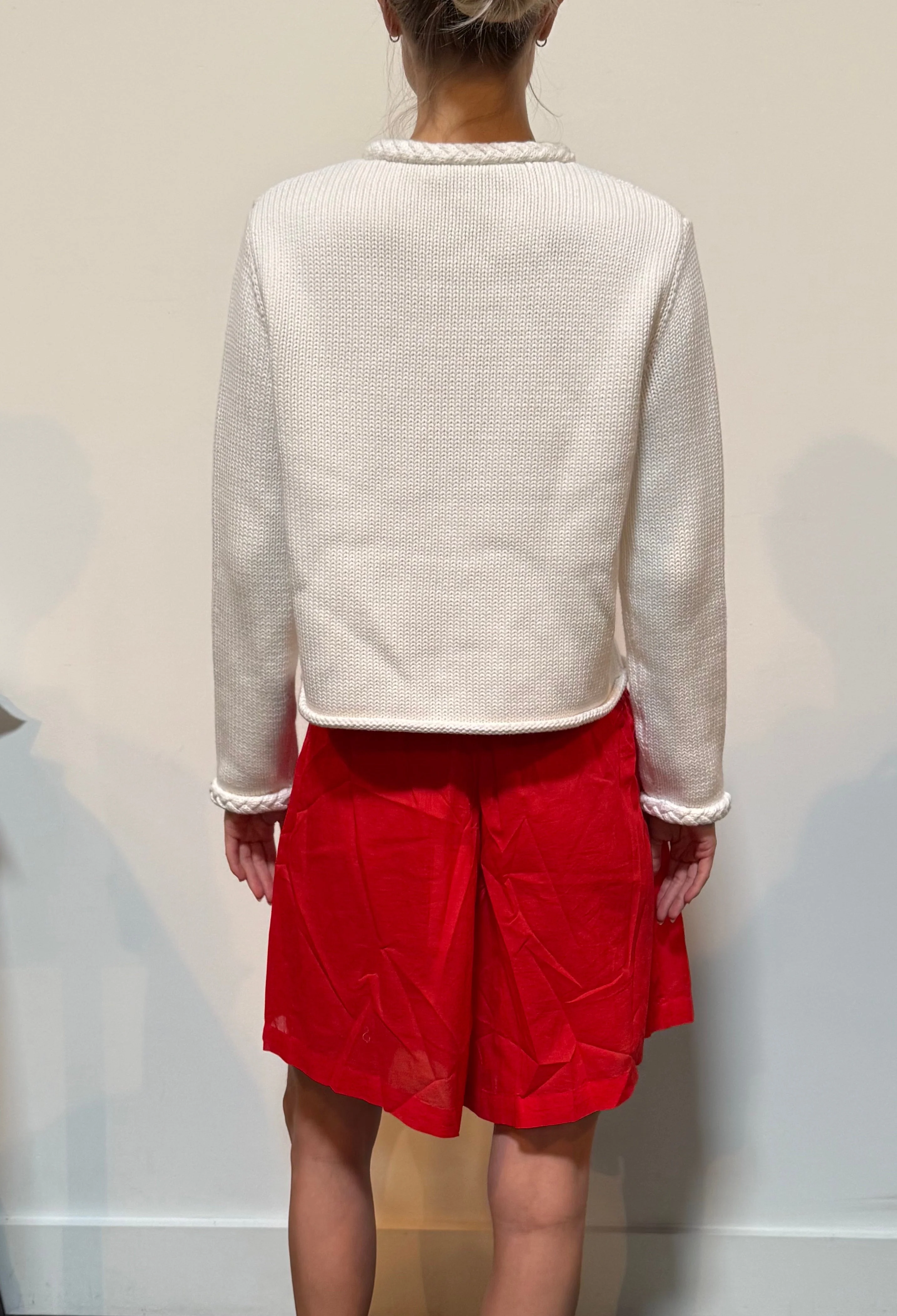 Ciao Lucia - Doris White Cotton Sweater - Image 3