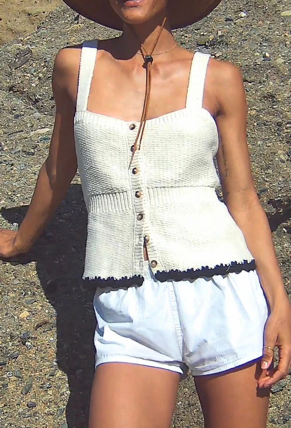 Ciao Lucia - Iren Ivory Knit Top