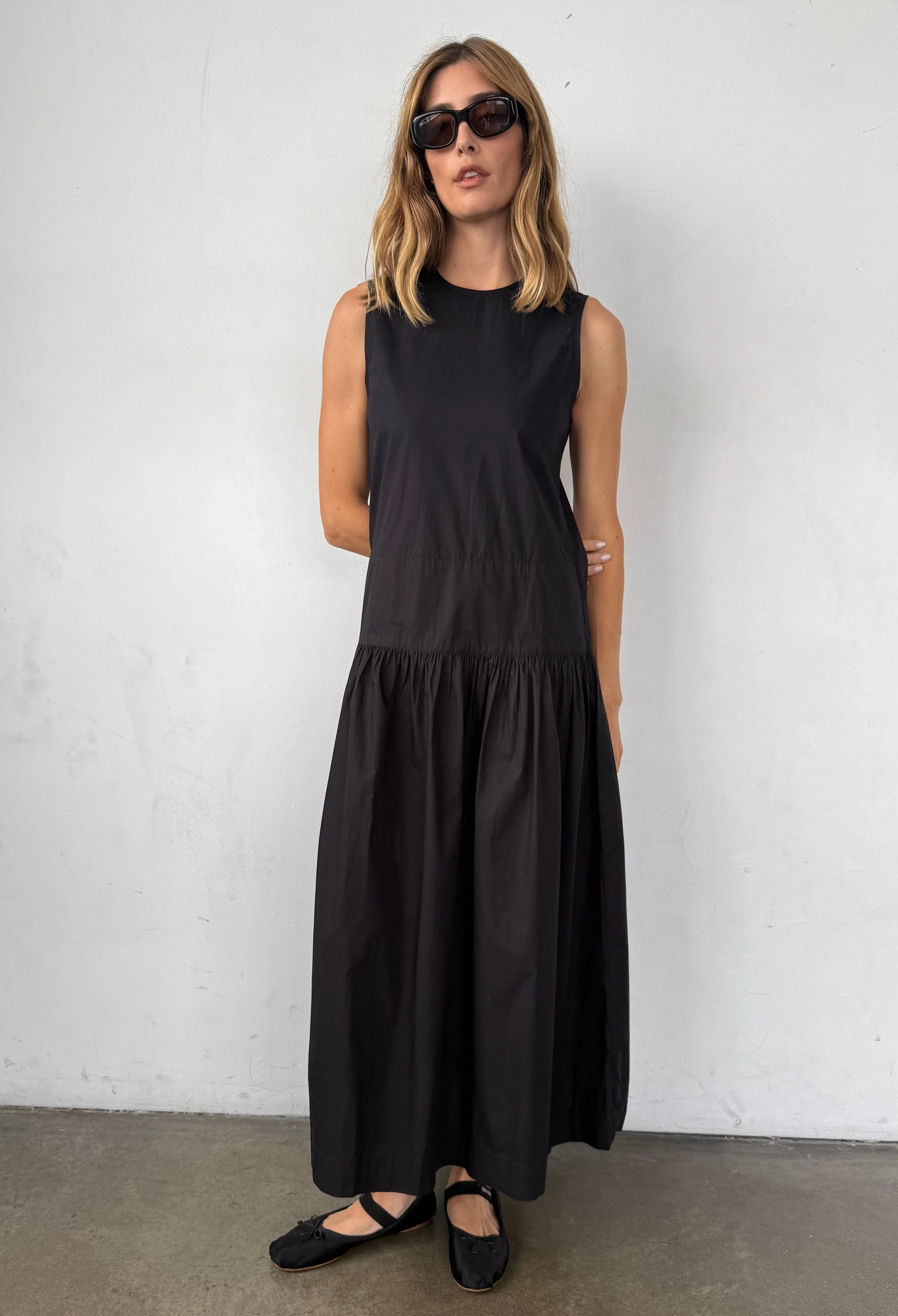 Ciao Lucia - Jenetta Black Cotton Poplin Dress