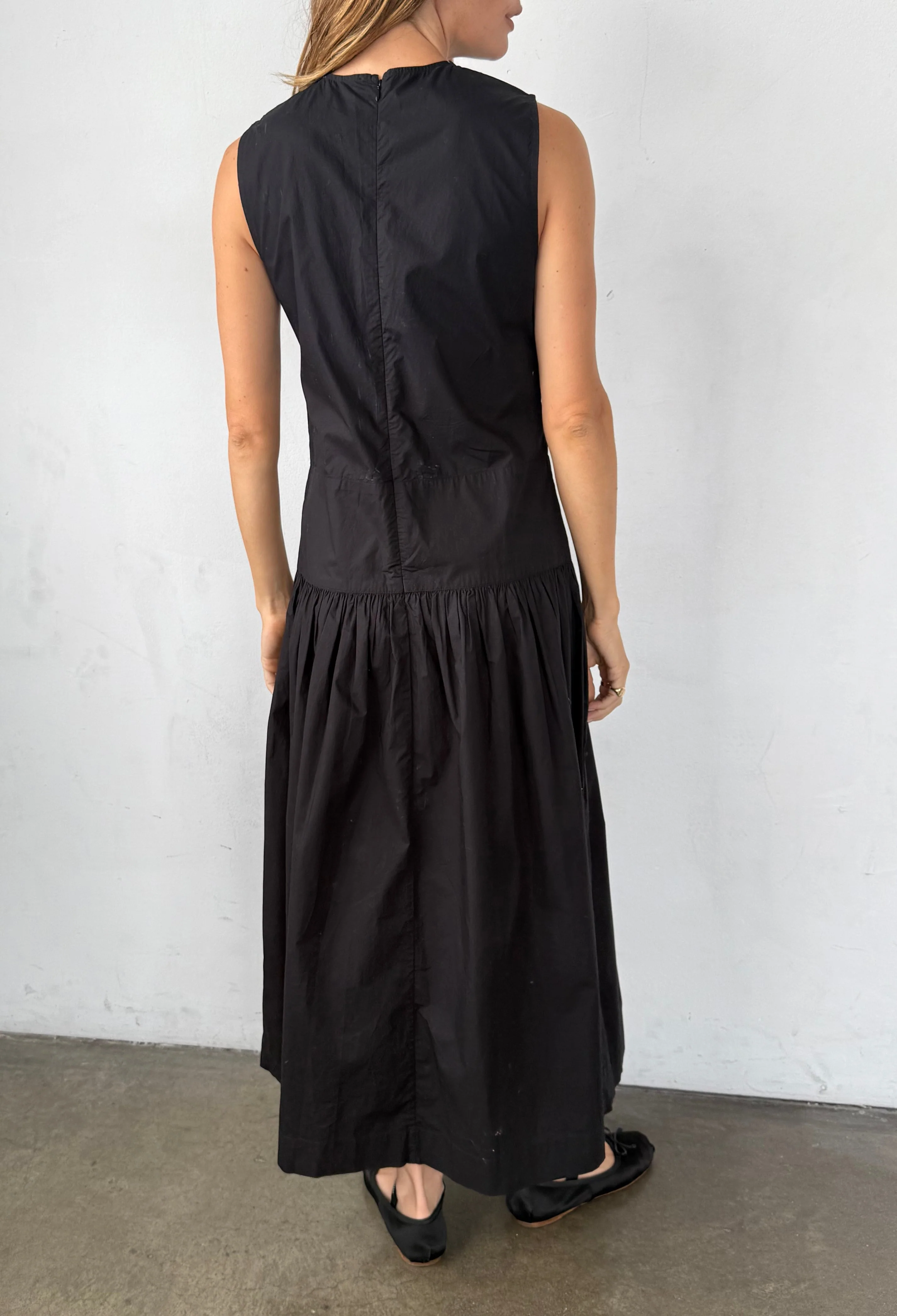Ciao Lucia - Jenetta Black Cotton Poplin Dress - Image 4