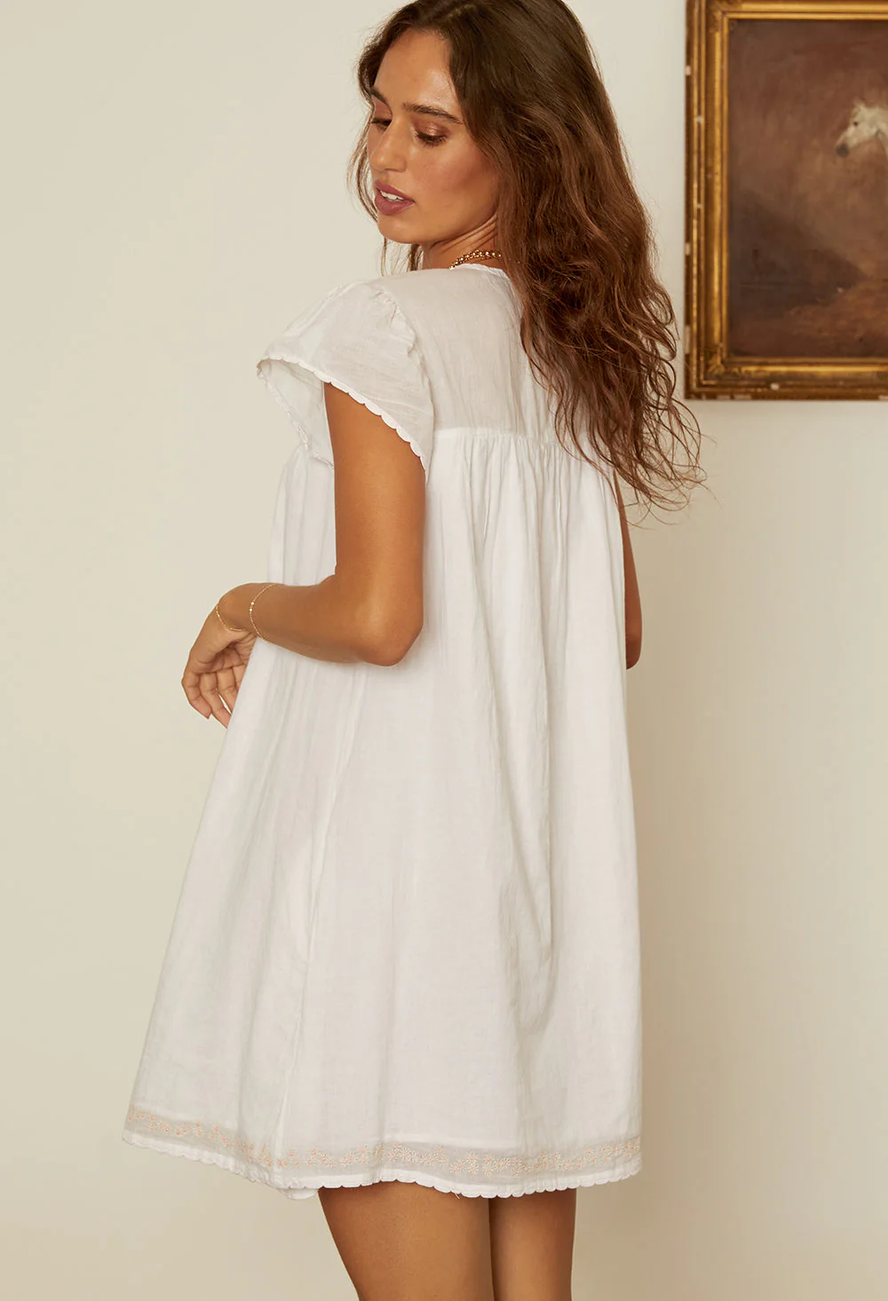 Ciao Lucia - Joelle Cap Sleeved Cotton Mini Dress - Image 5