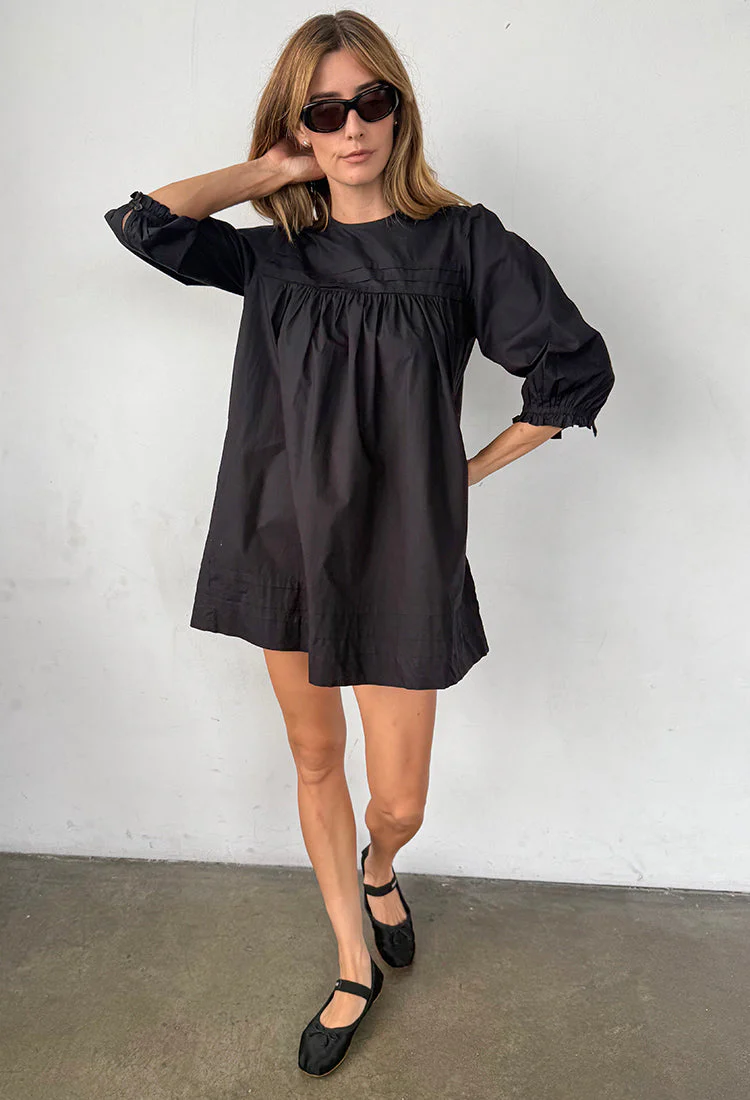 Ciao Lucia - Jolin Black Cotton Dress - Image 7