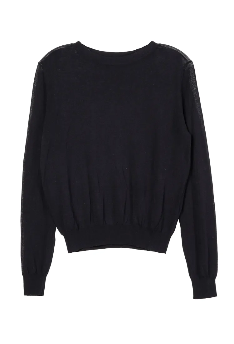 Ciao Lucia - Lacerta Black Sheer Pullover Sweater - Image 2