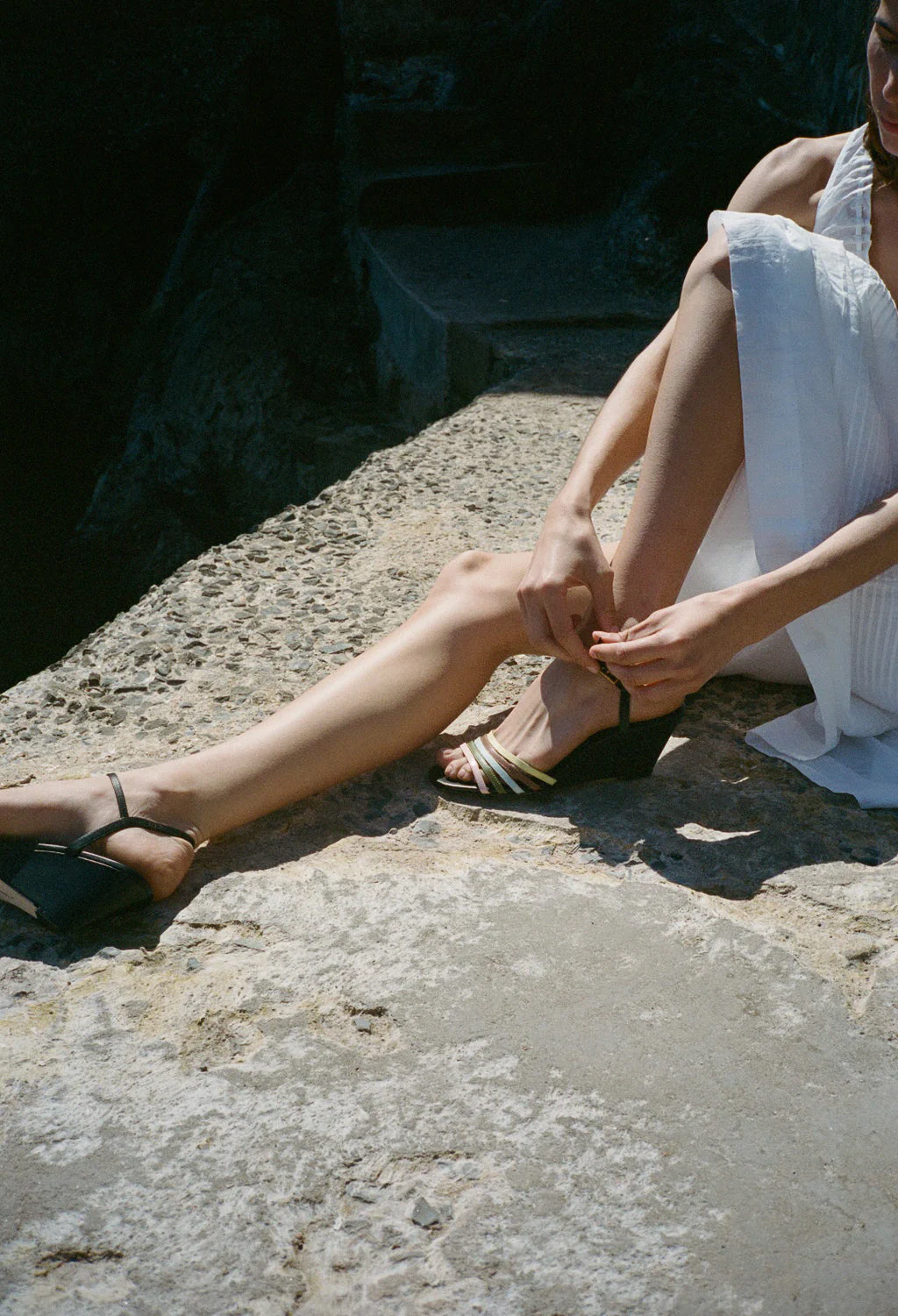 Ciao Lucia - Larroudé x Ciao Lucia: Daiana Wedge Sandal Black Leather - Image 4