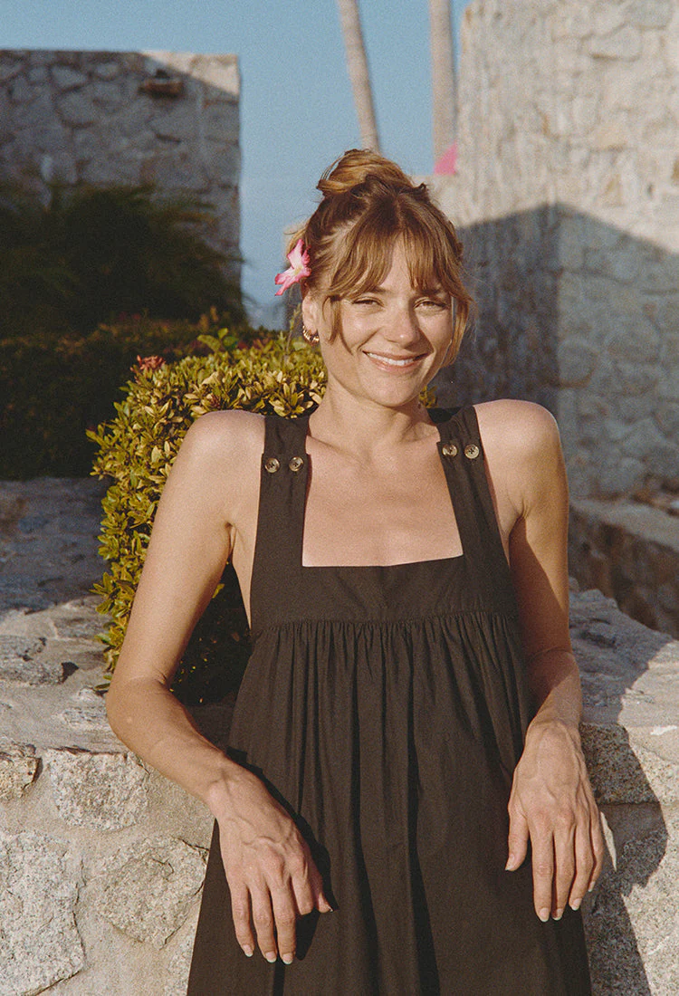 Ciao Lucia - Laura Black Cotton Dress - Image 3
