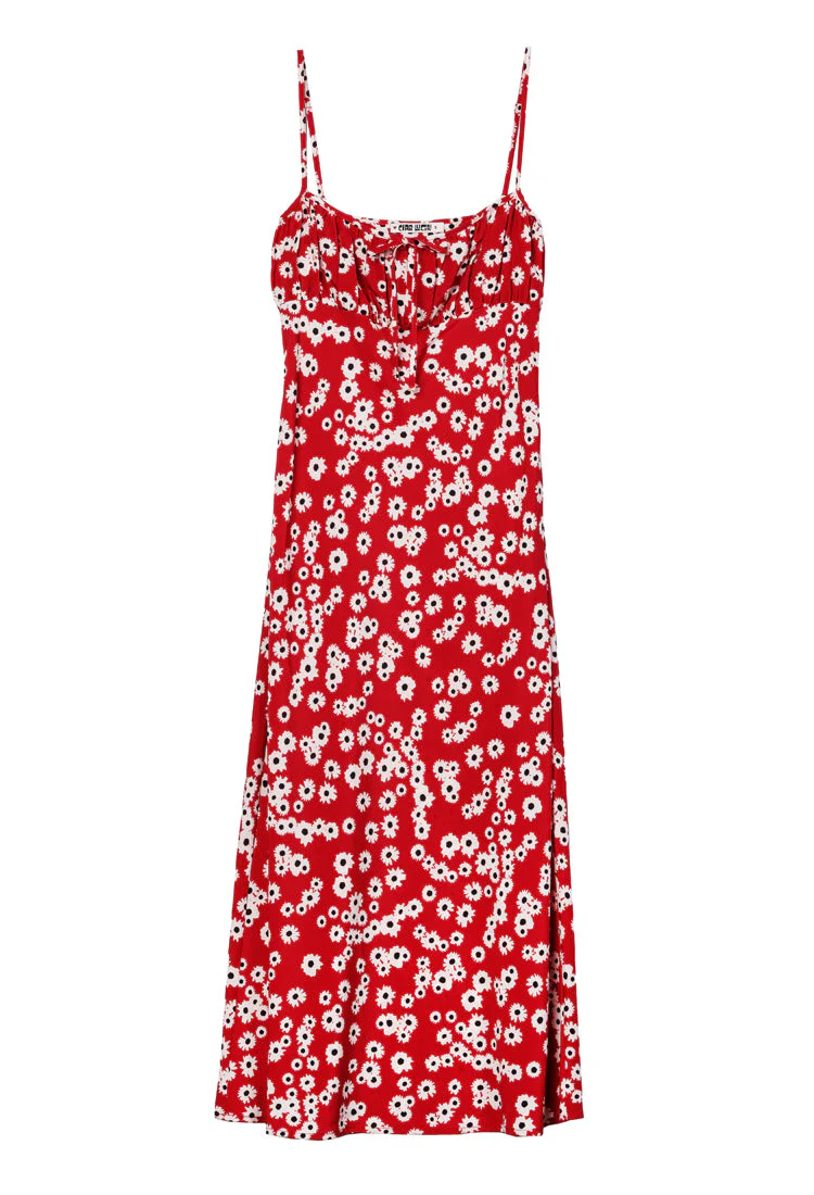 Ciao Lucia - Leo Peony Print Spaghetti Strap Midi Dress - Image 9