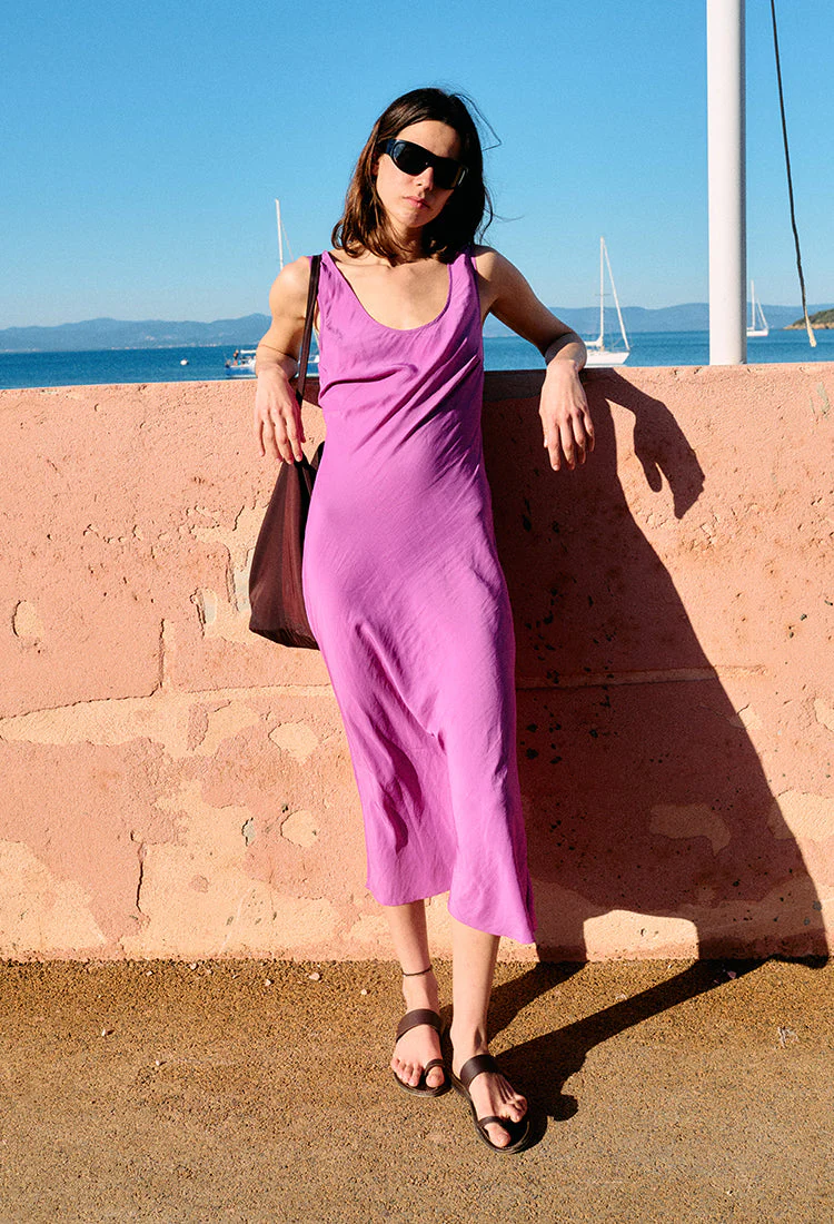 Ciao Lucia - Leticia Orchid Satin Dress - Image 3