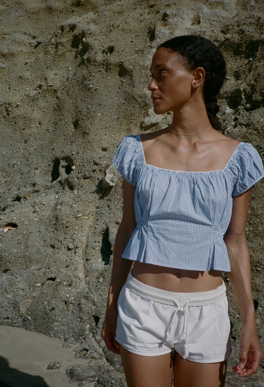 Ciao Lucia - Lille Striped Cotton Poplin Top - Image 4