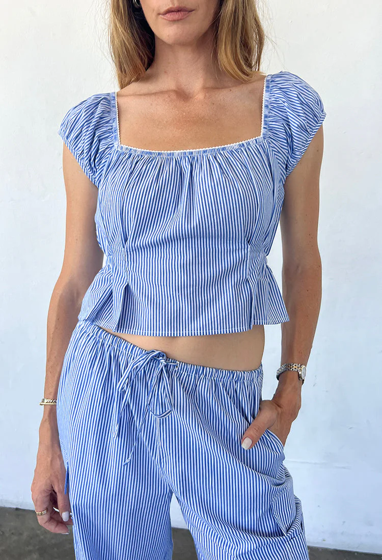 Ciao Lucia - Lille Striped Cotton Poplin Top - Image 5