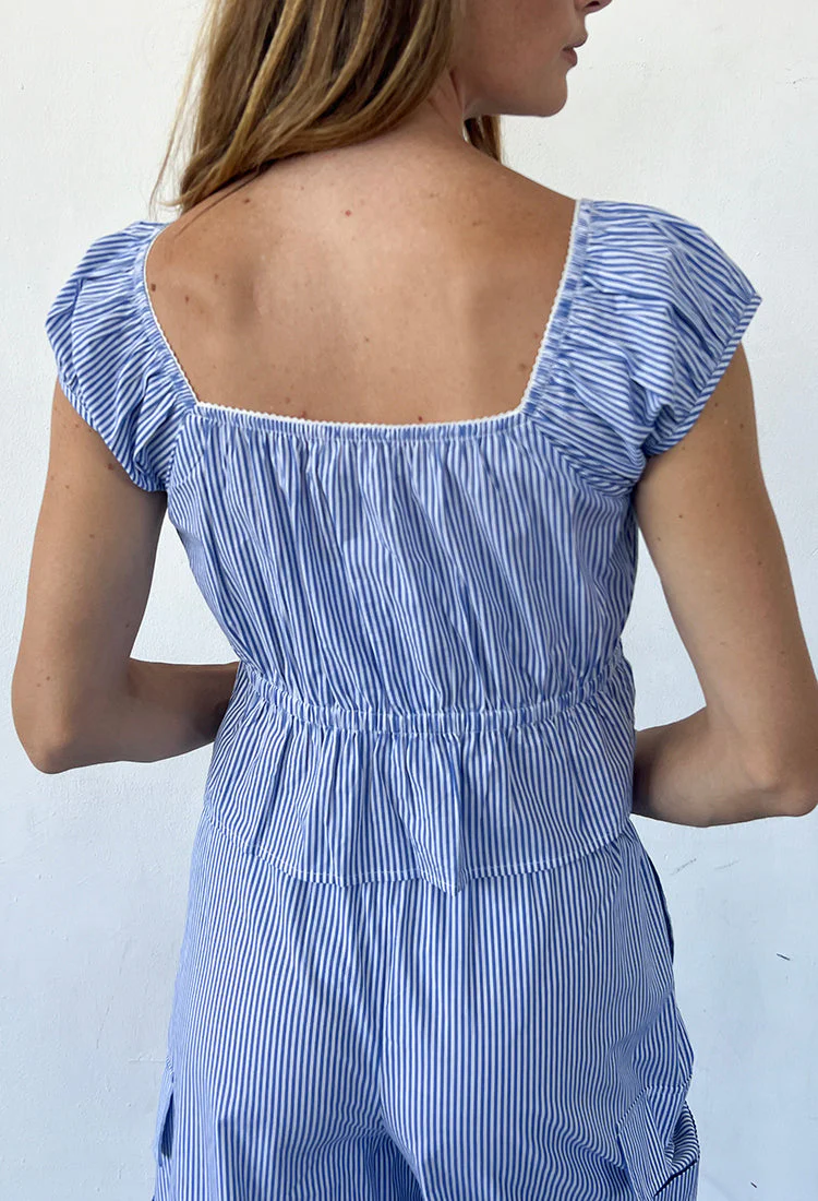 Ciao Lucia - Lille Striped Cotton Poplin Top - Image 7