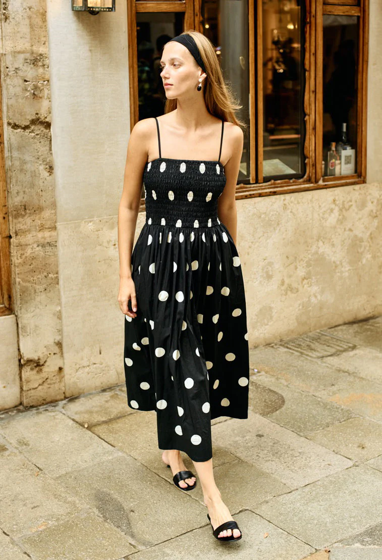 Ciao Lucia - Mael Smocked Polka Dot Midi Dress - Image 3