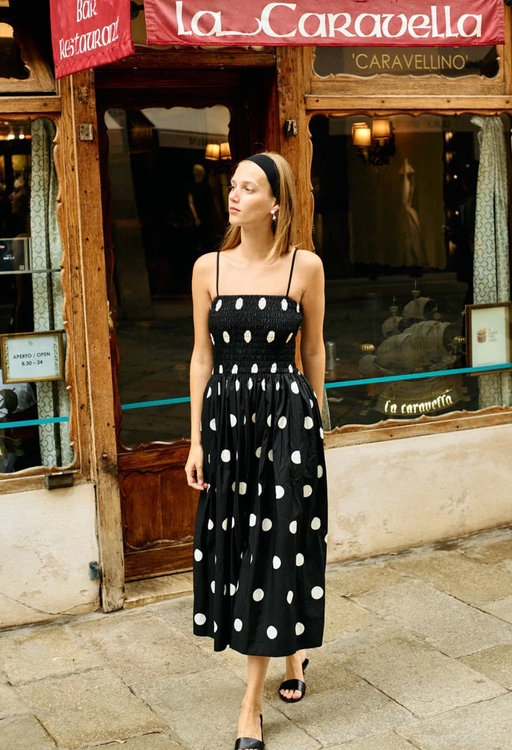 Ciao Lucia - Mael Smocked Polka Dot Midi Dress - Image 5