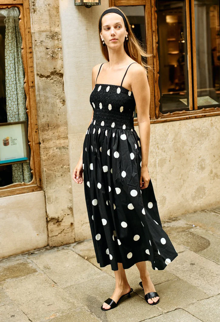 Ciao Lucia - Mael Smocked Polka Dot Midi Dress - Image 6