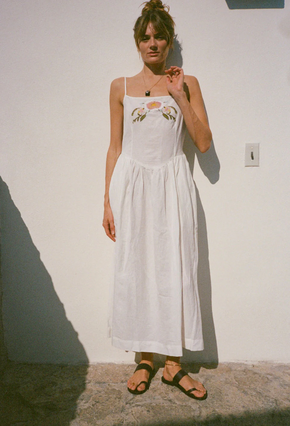 Ciao Lucia - Neroni White Embroidered Linen Dress