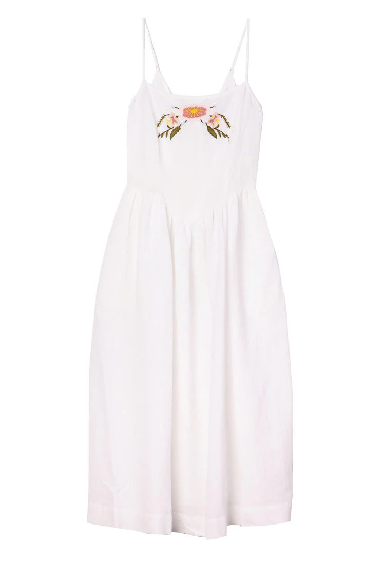 Ciao Lucia - Neroni White Embroidered Linen Dress - Image 8