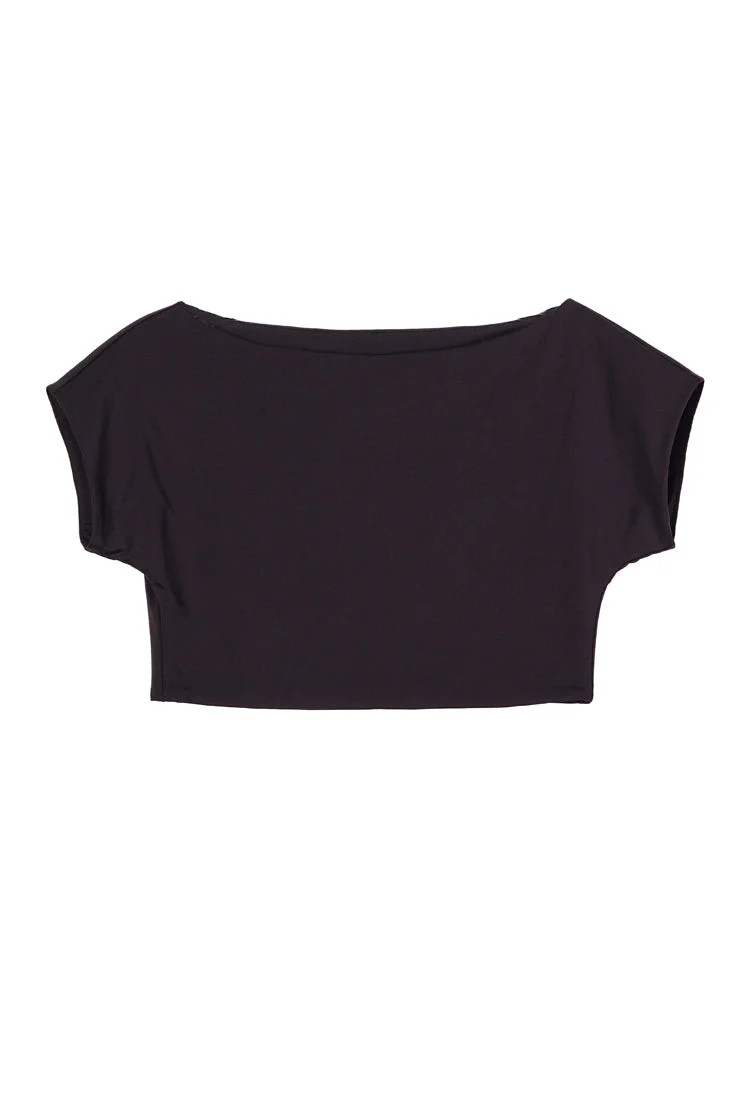 Ciao Lucia - Razza Black Jersey Crop Top - Image 7