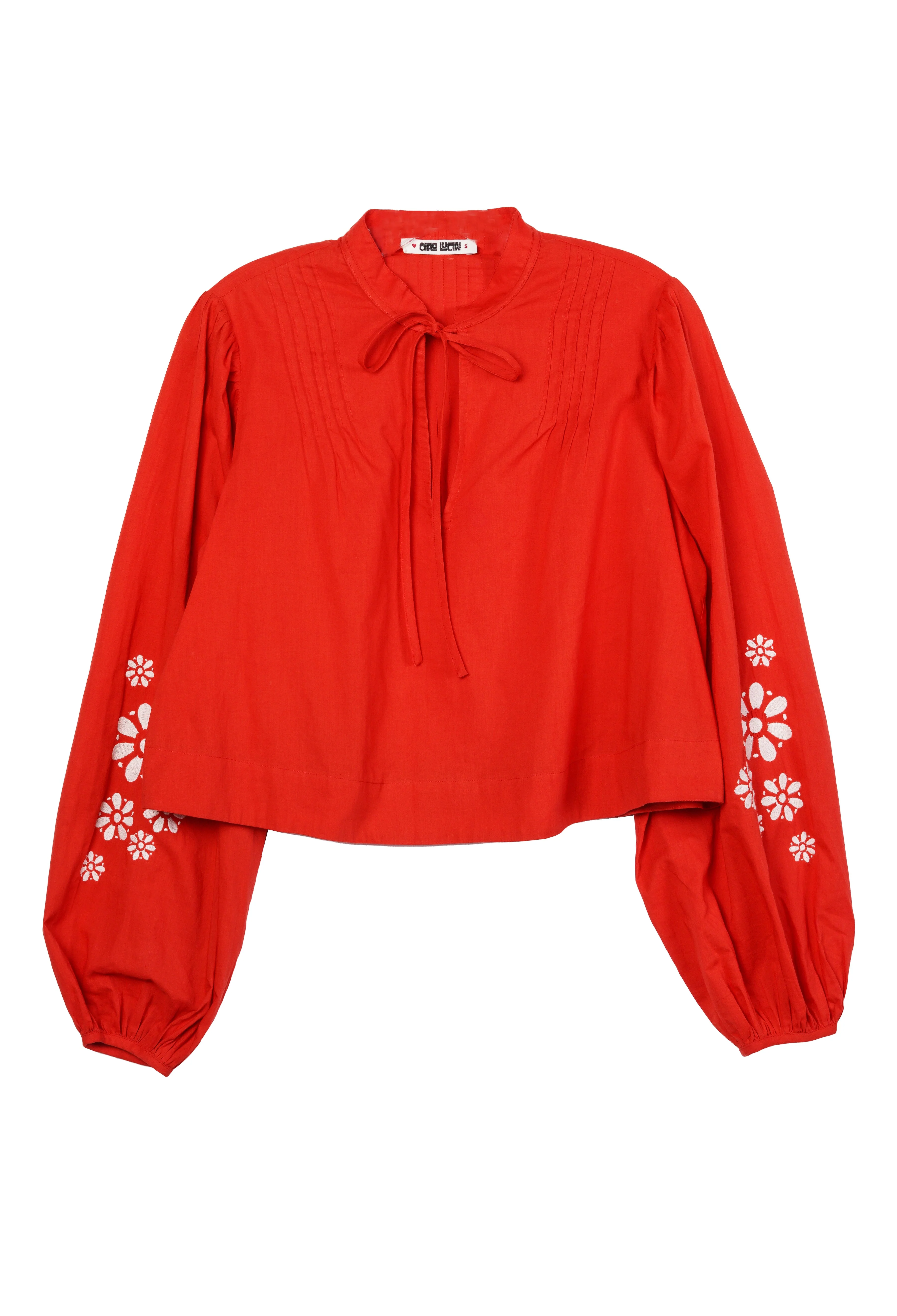 Ciao Lucia - Salm Clay Embroidered Cotton Voile Top - Image 2