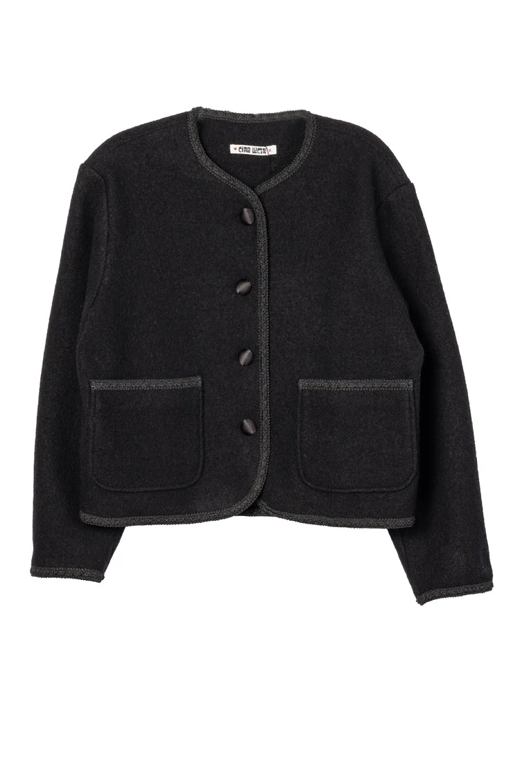 Ciao Lucia - Simona Black Wool Coat - Image 11