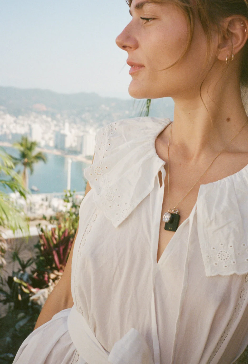 Ciao Lucia - Sua White Embroidered Cotton Dress - Image 3