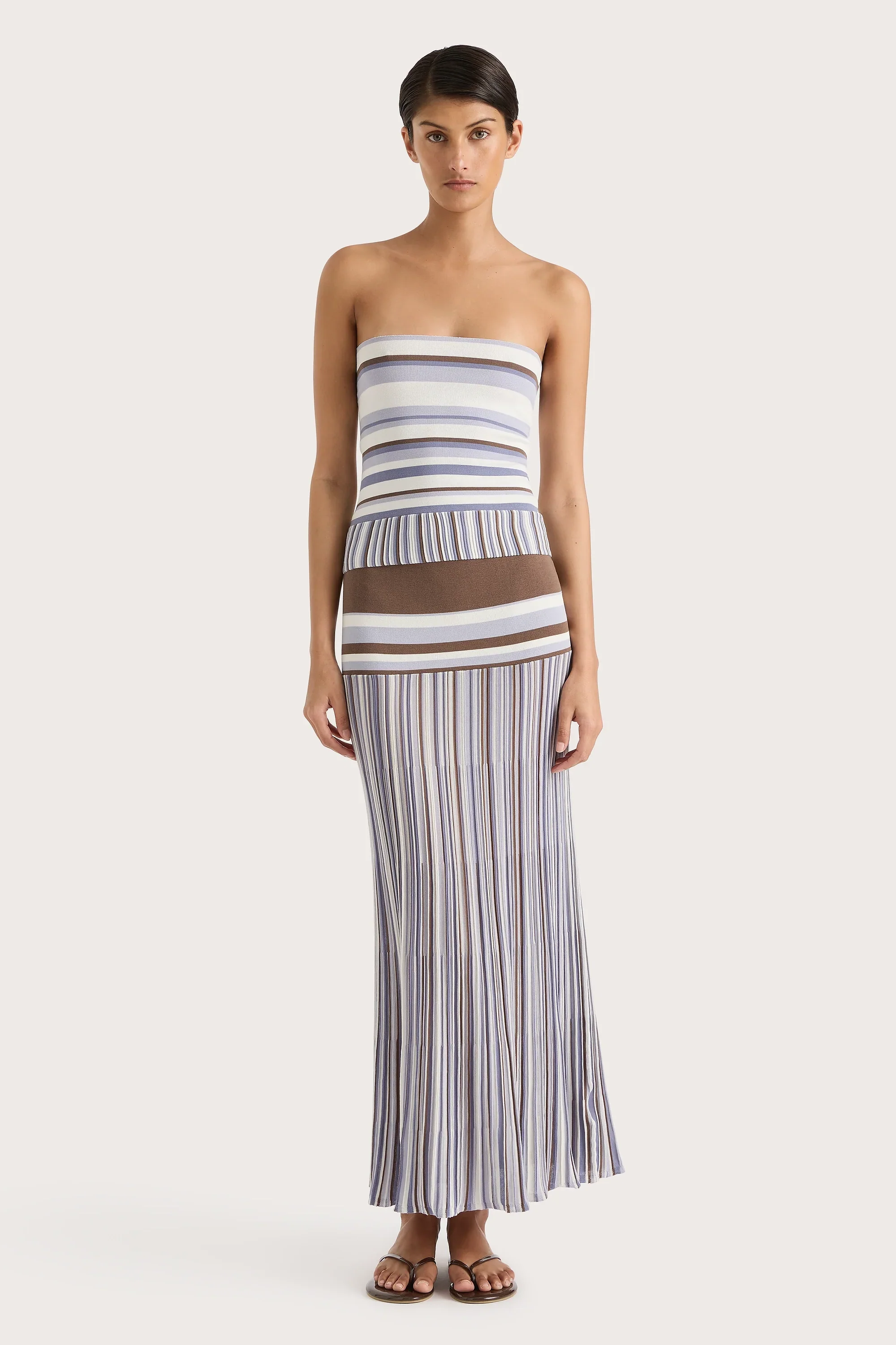 Faithfull - Citara Strapless Top Pale Blue Stripe - Final Sale