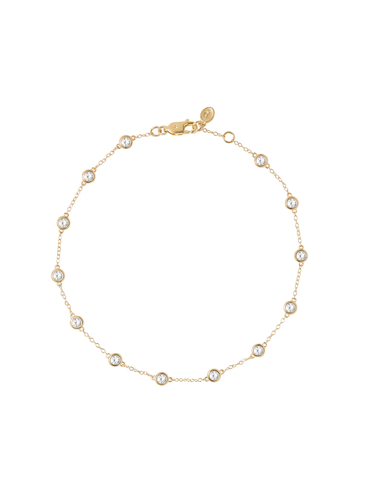 Dorsey - CLEMENCE, LAB WHITE SAPPHIRE ANKLET, GOLD