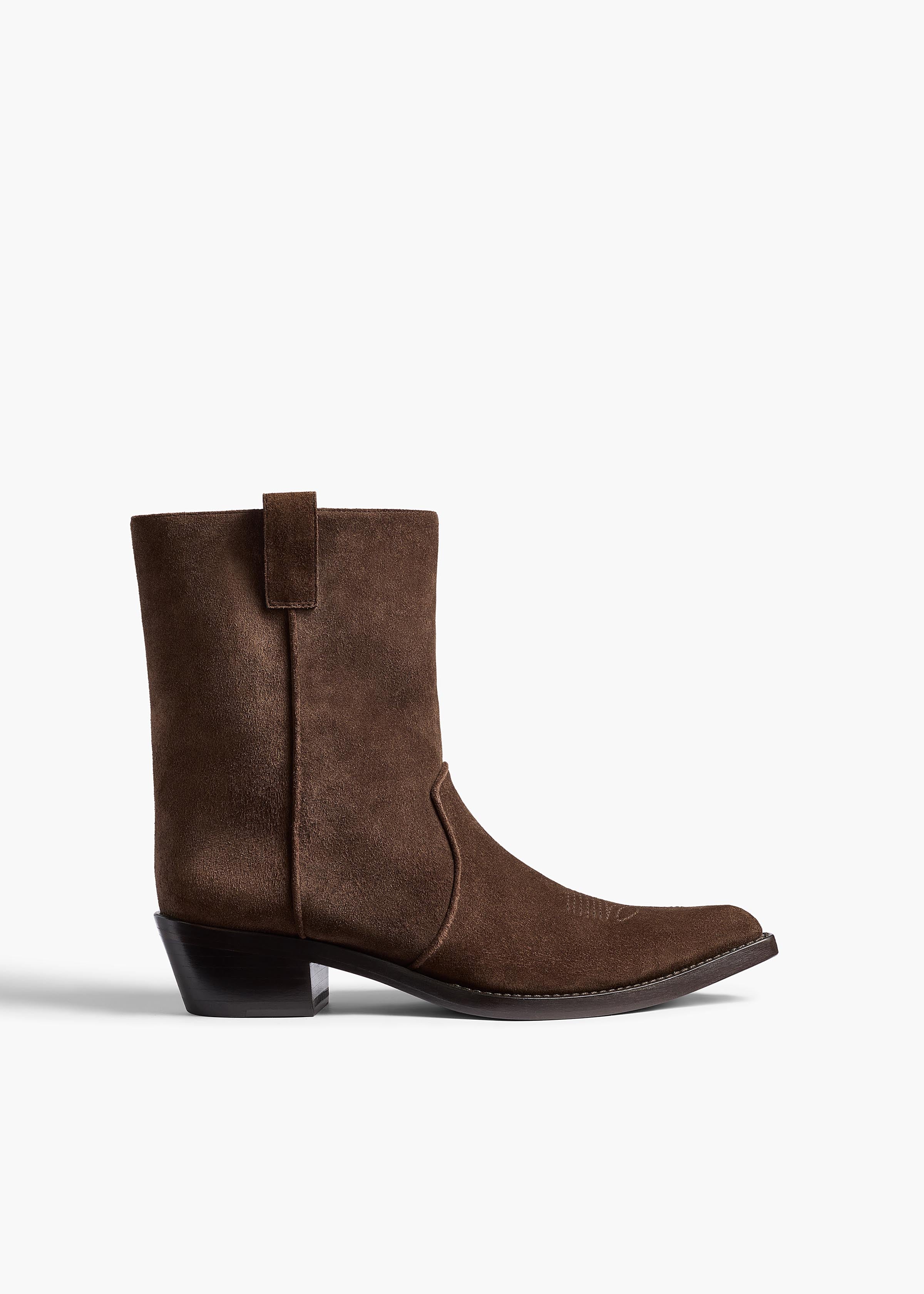 Khaite - Clive Ankle Boot in Ebano Suede - Image 7