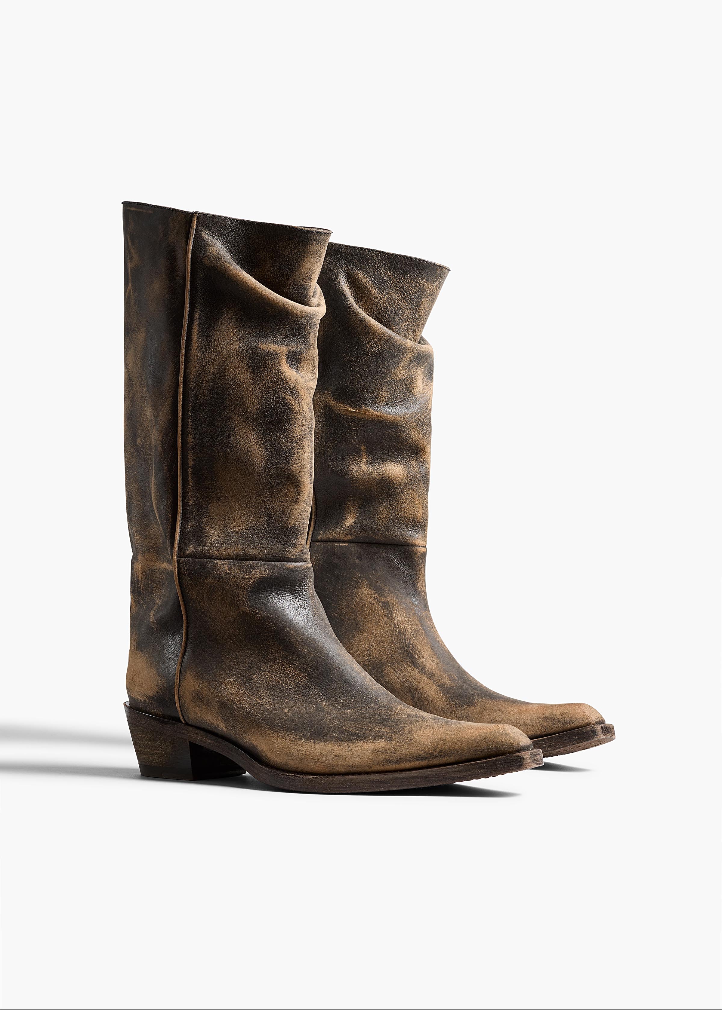 Khaite - Clive Boot in Vintage Black Leather - Image 2