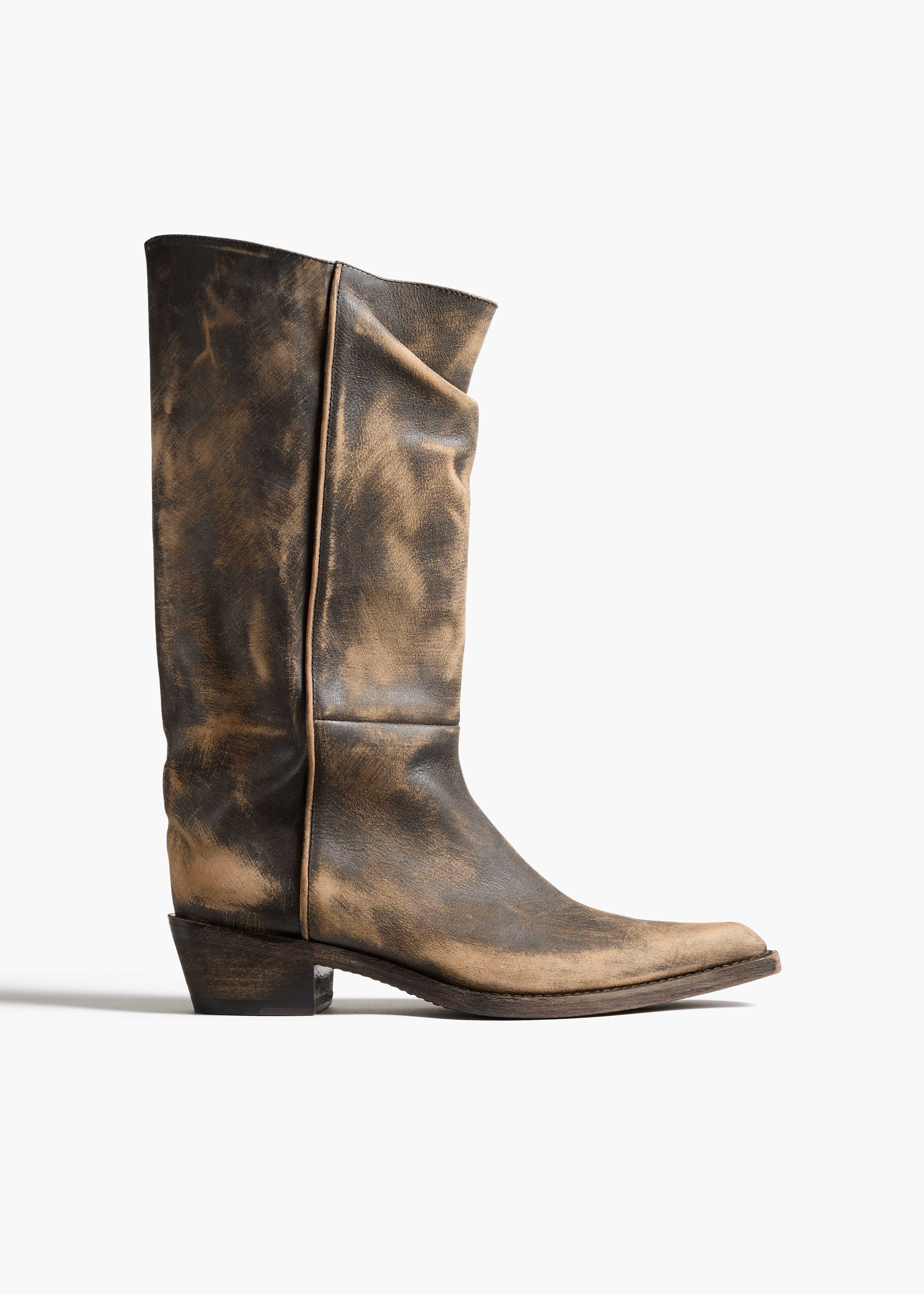 Khaite - Clive Boot in Vintage Black Leather - Image 7