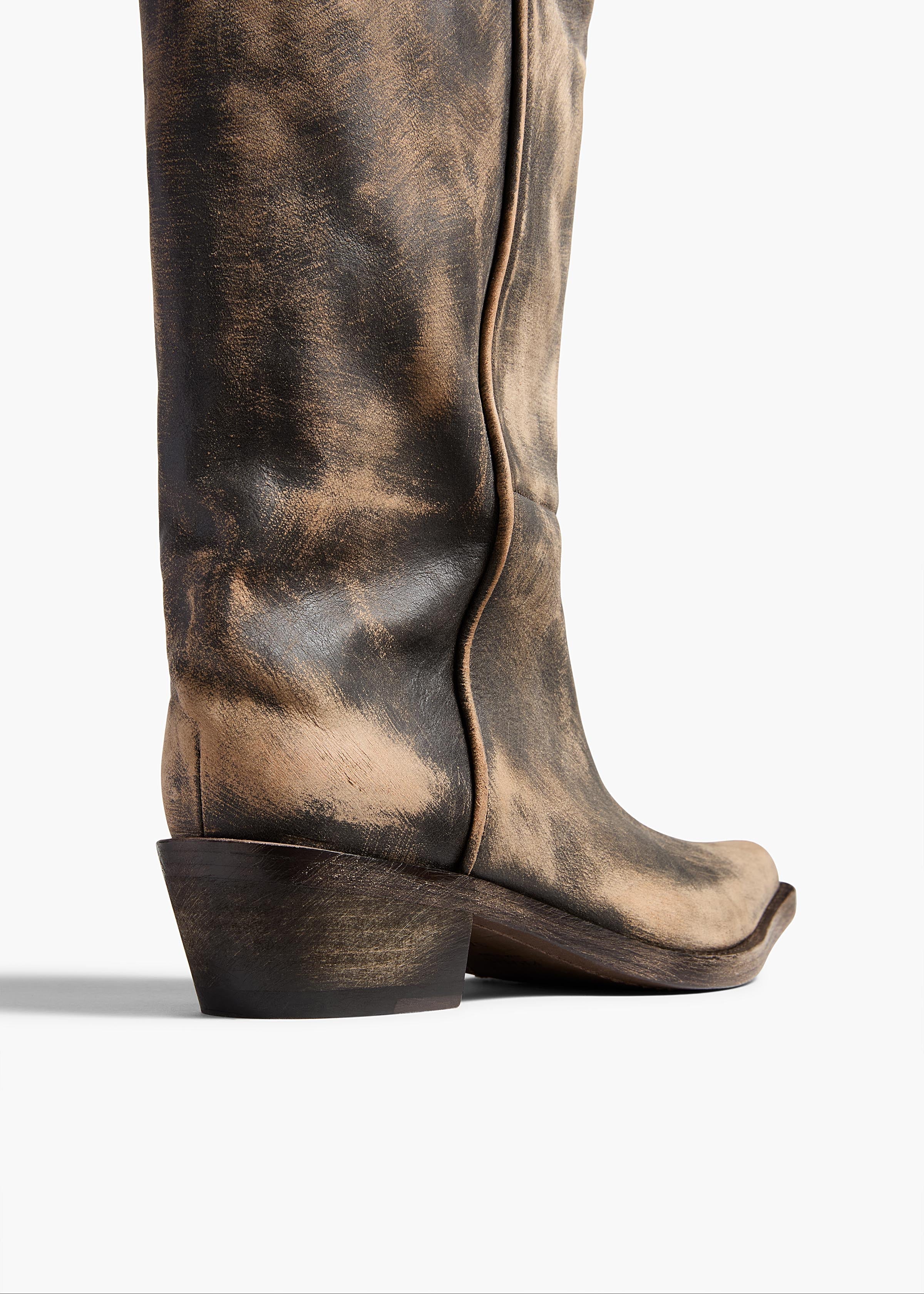 Khaite - Clive Boot in Vintage Black Leather - Image 9