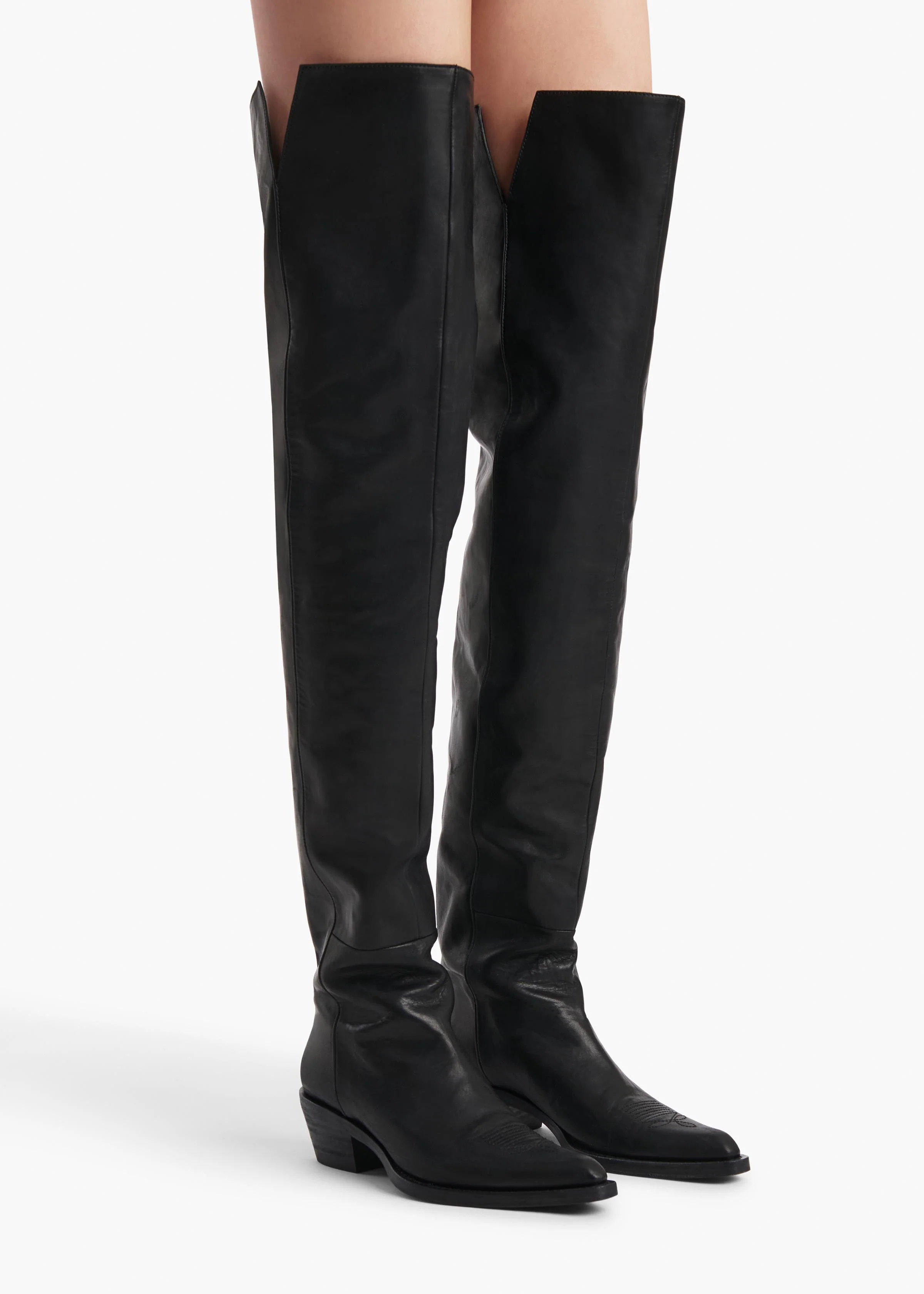 Khaite - Clive Over - the - Knee Flat Boot in Black Leather - Image 5