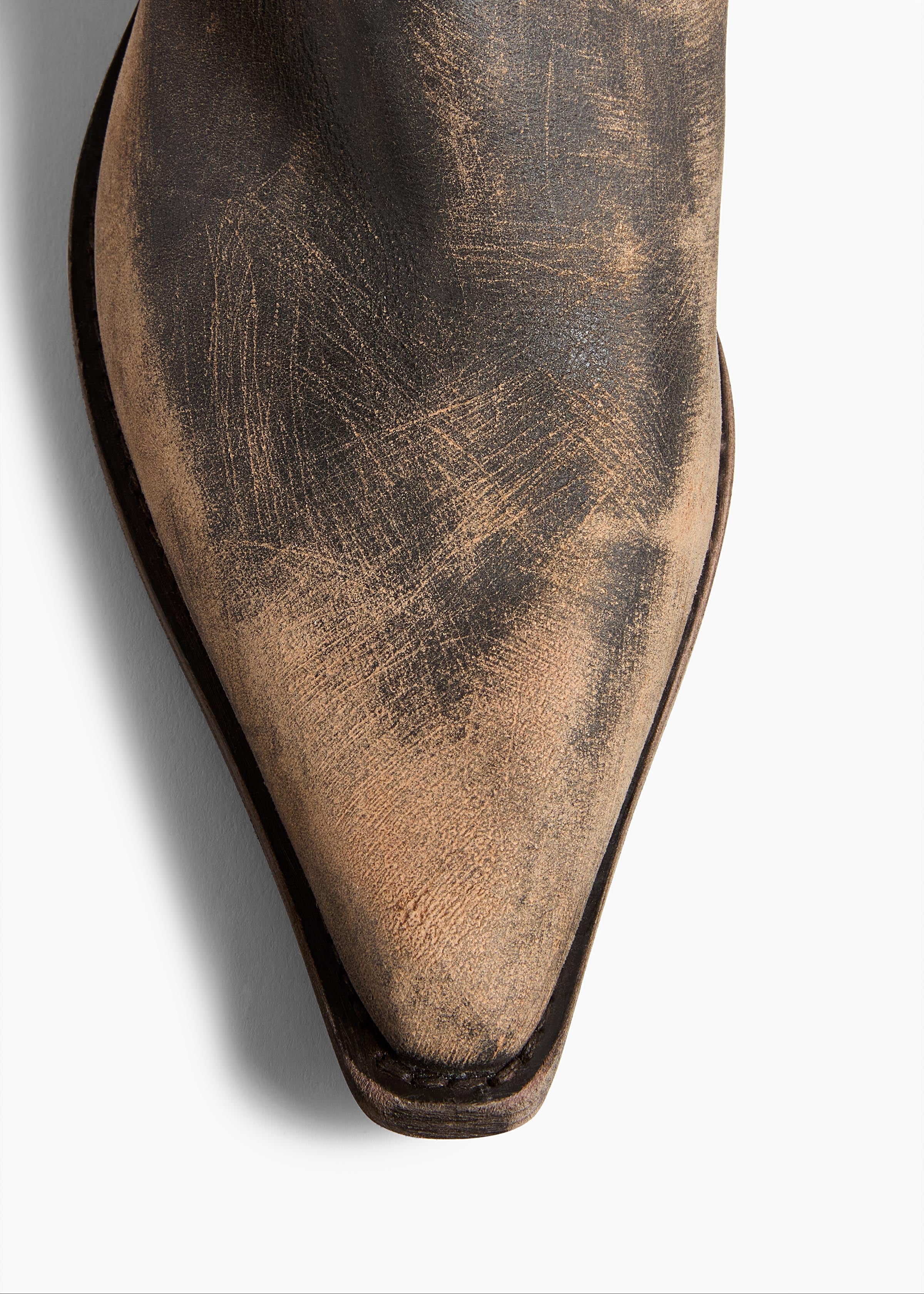 Khaite - Clive Over - the - Knee Flat Boot in Vintage Black Leather - Image 4