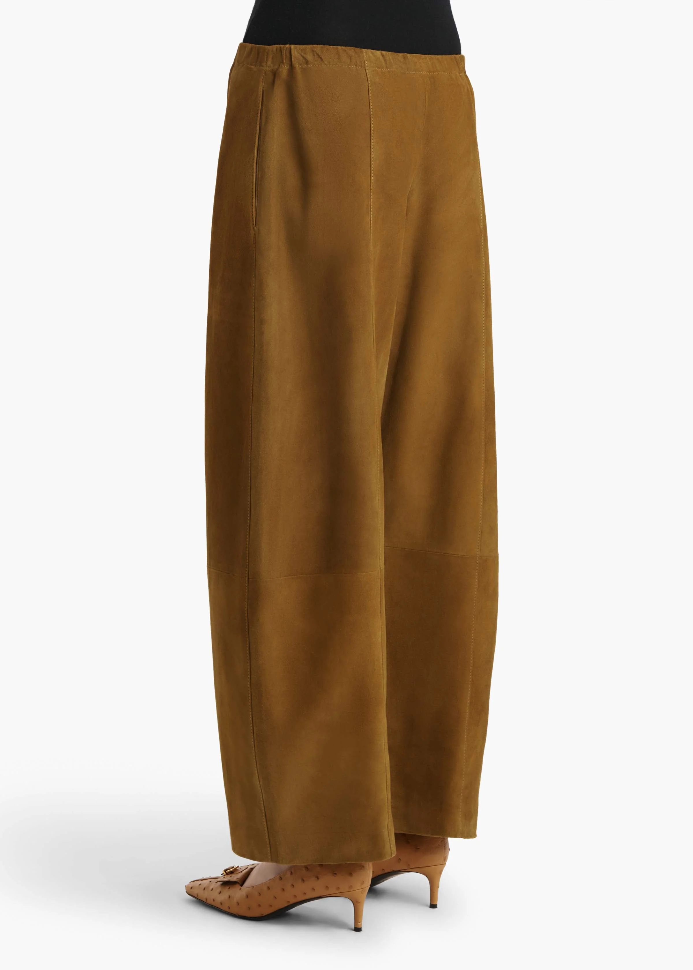 Khaite - Clover Pant in Toffee Suede - Image 4