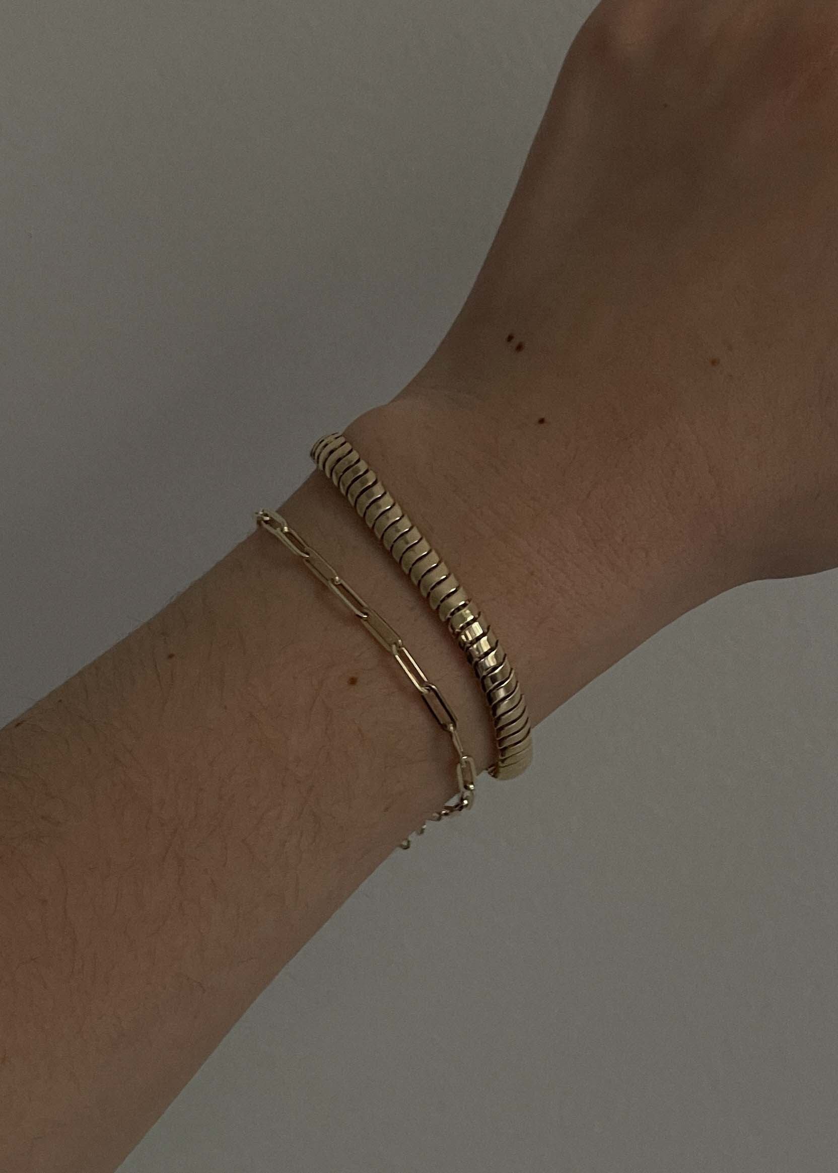 Kinn - Cobra & Paperclip Link Chain Bracelet Stack - Image 3