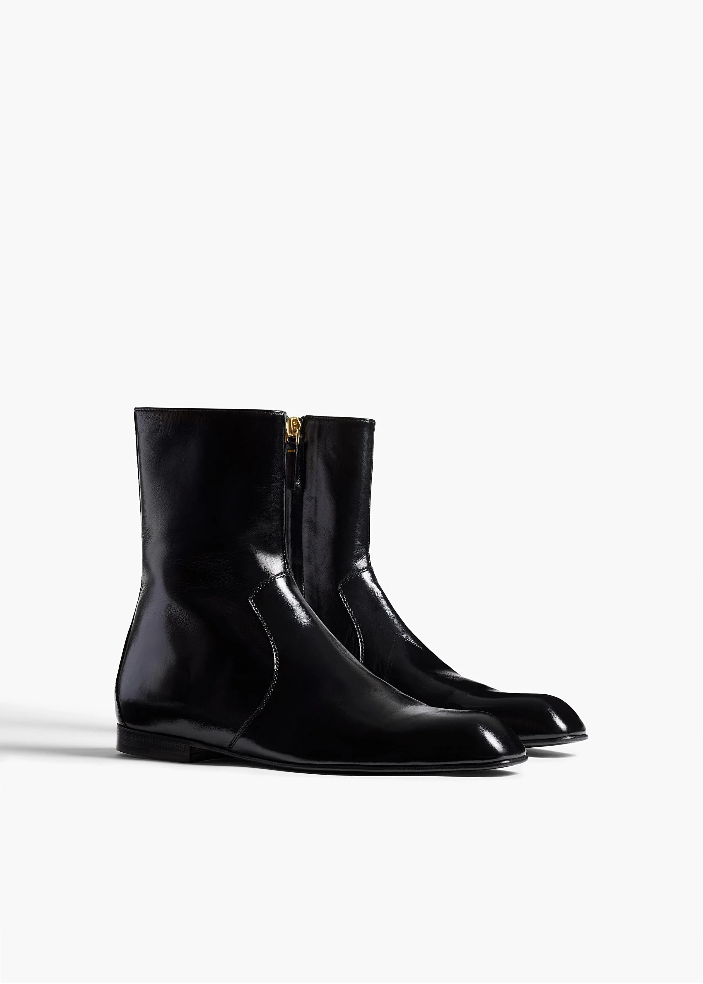 Khaite - Colt Ankle Boot in Black Glazed Leather - Image 7
