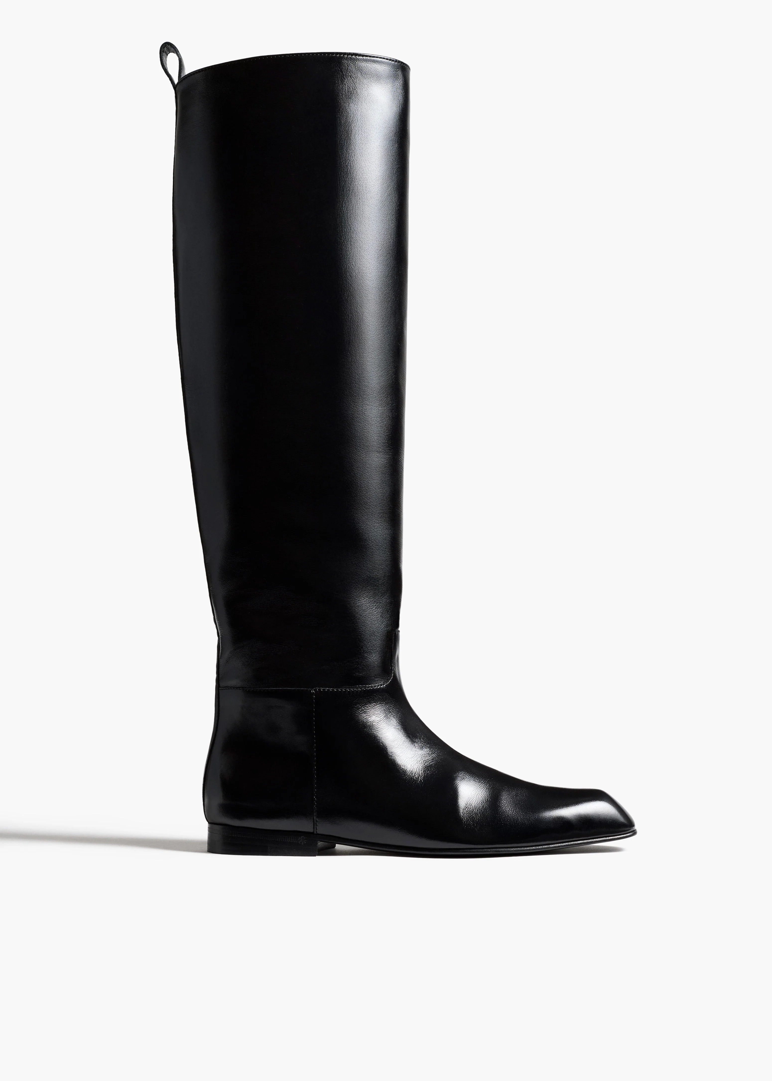 Khaite - Colt Knee - High Boot in Black Glazed Leather