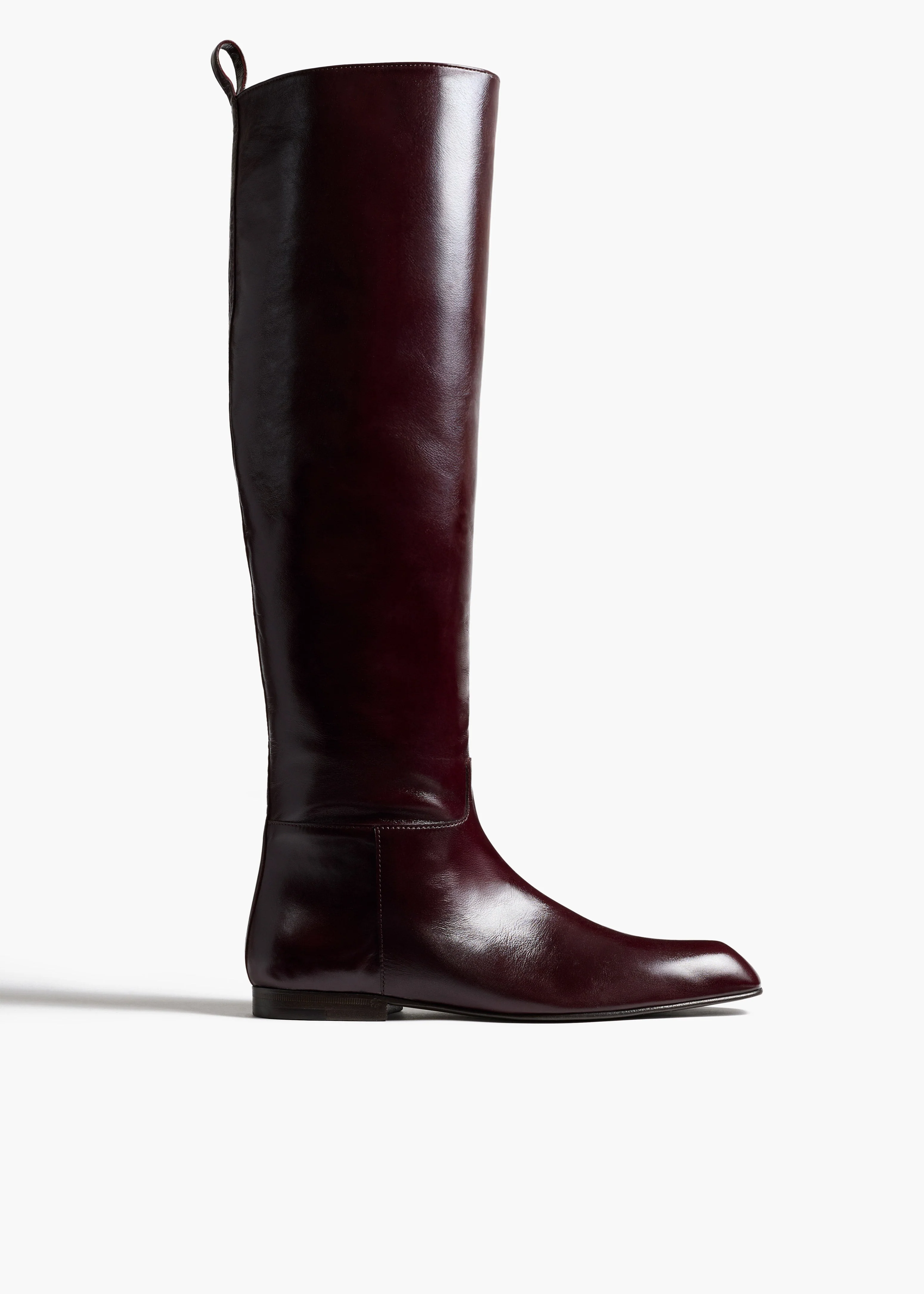 Khaite - Colt Knee - High Boot in Bordeaux Glazed Leather - Image 6