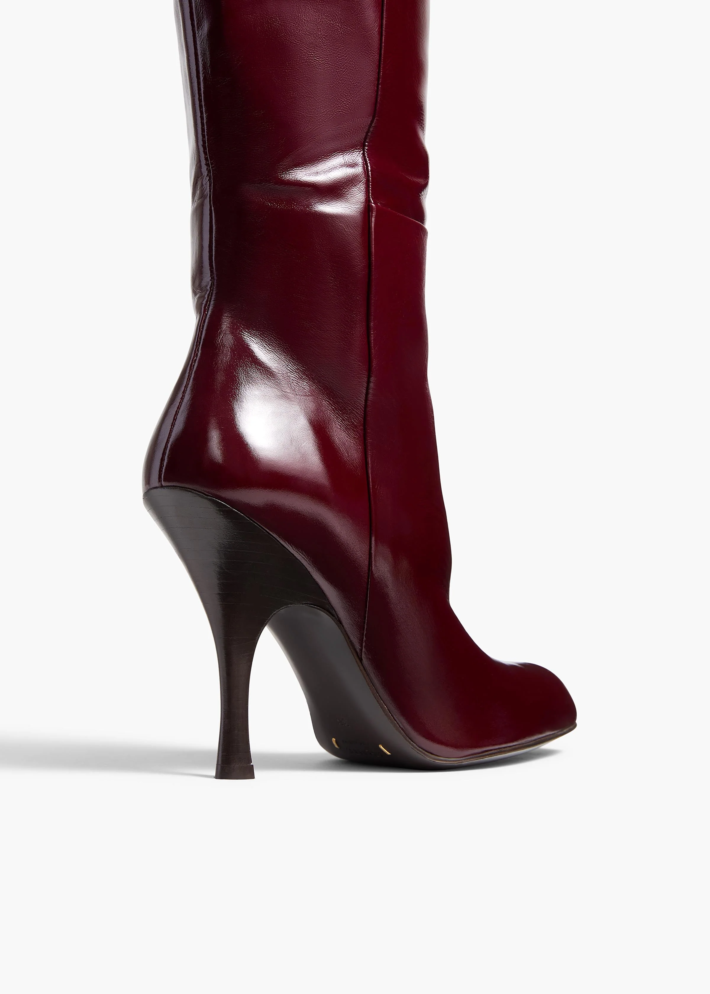 Khaite - Colt Over - the - Knee Heel Boot in Bordeaux Leather - Image 9