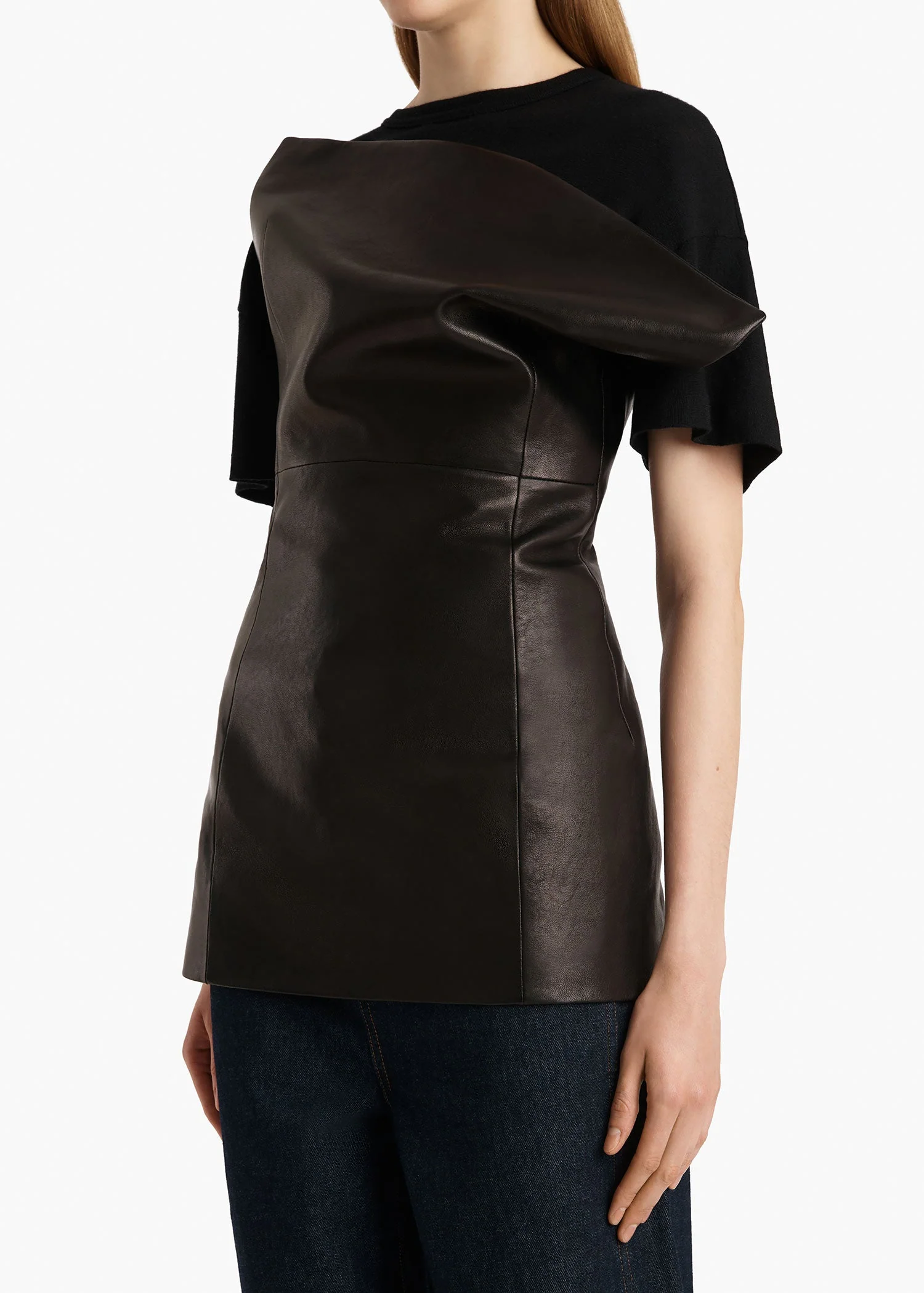 Khaite - Corinne Top in Black Leather - Image 5
