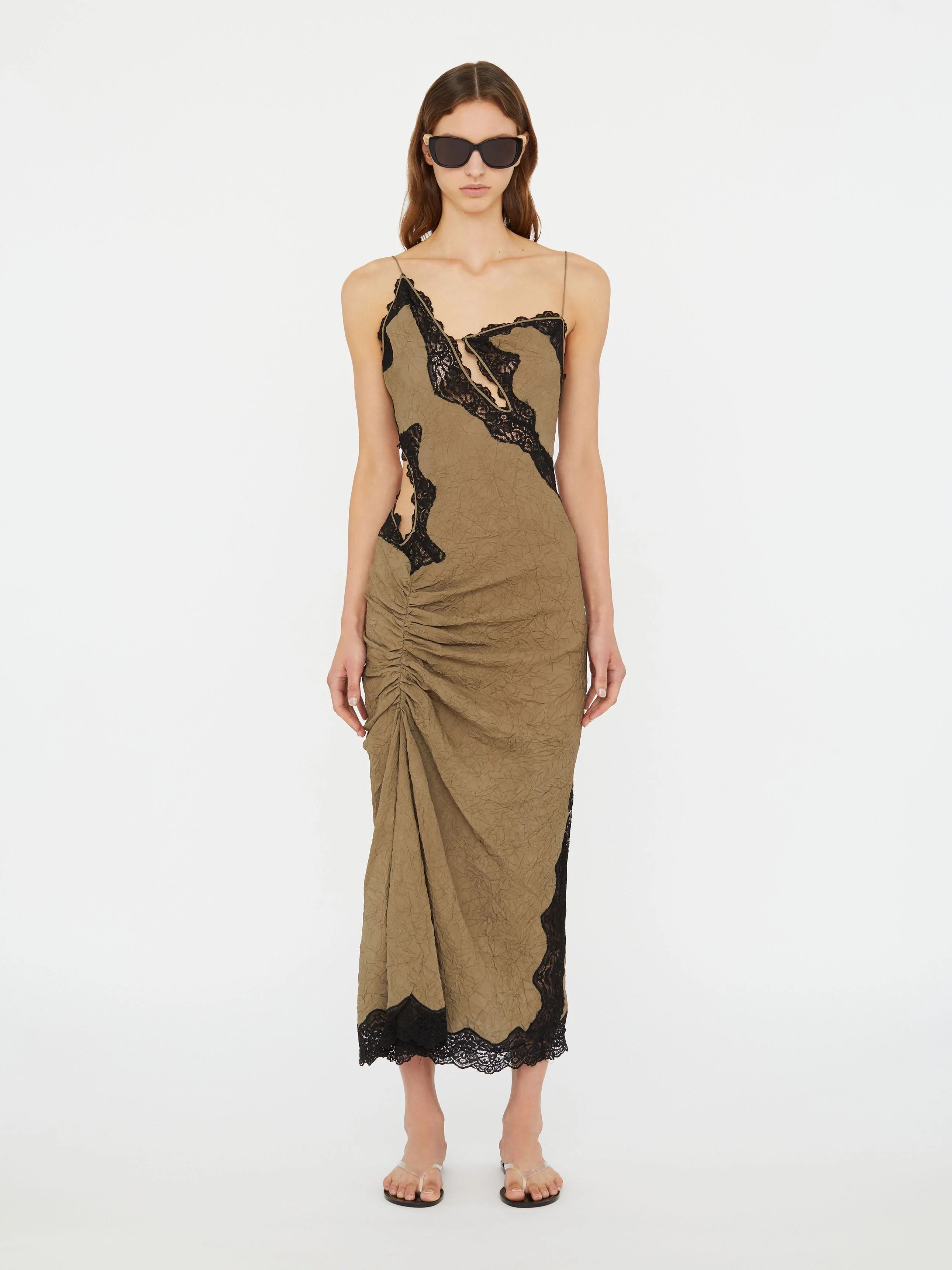 Christopher Esber - Crimped Lace Cami Dress