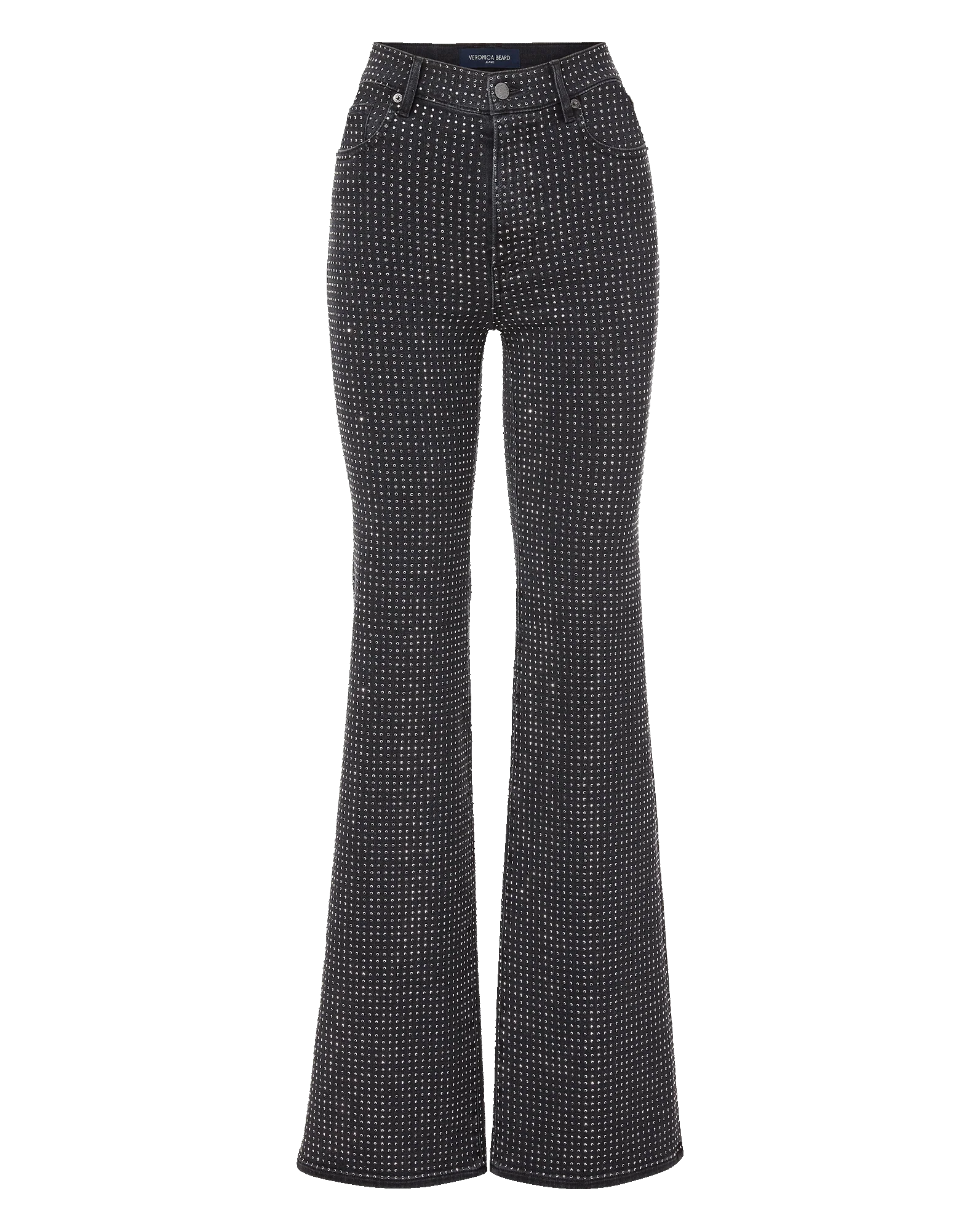 Veronica Beard - Crosbie Rhinestone Slim Wide - Leg Jean - Image 7