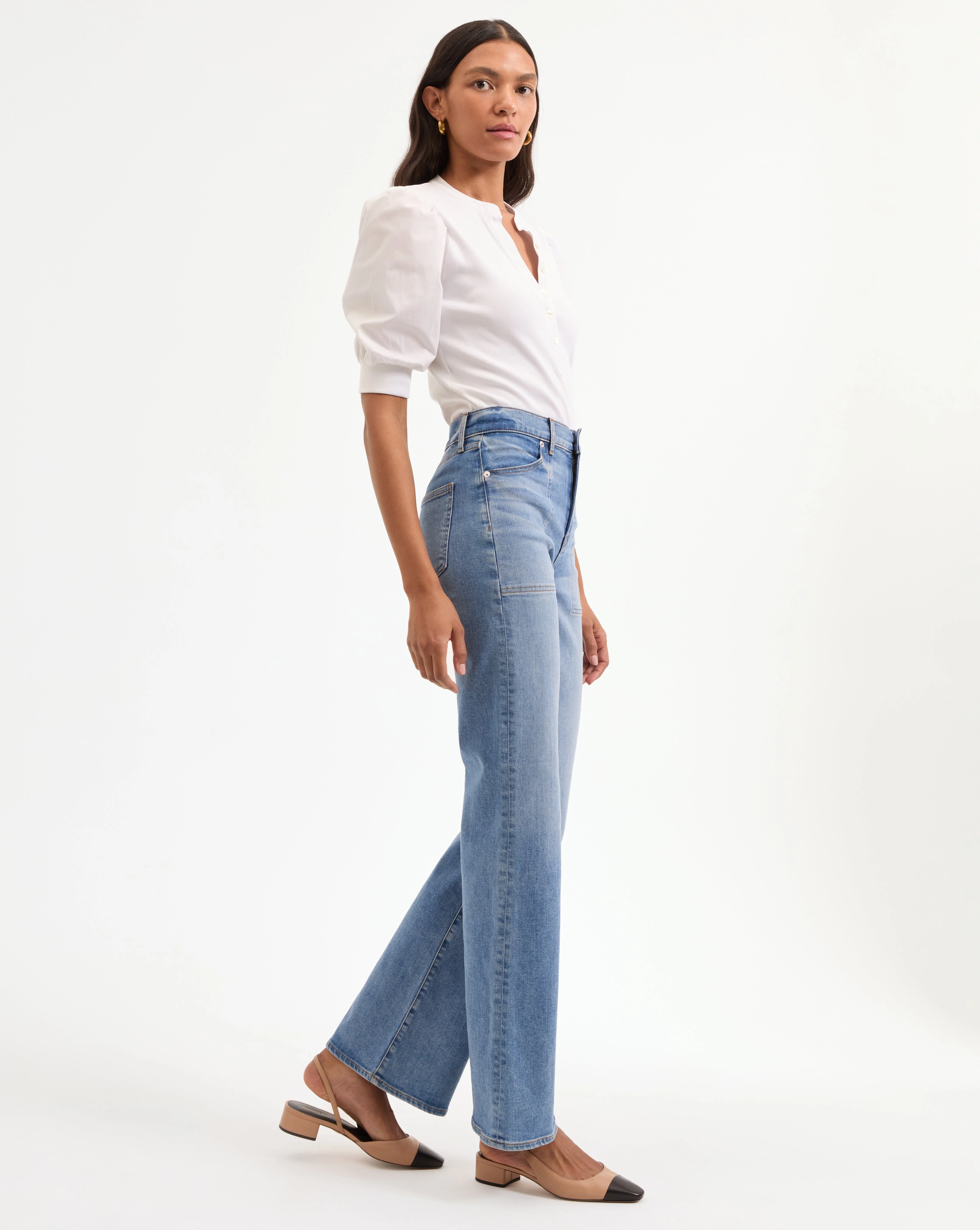 Veronica Beard - Crosbie Slim Wide - Leg Jean - Image 3