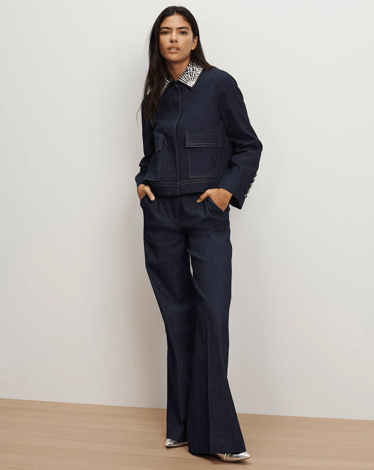 Veronica Beard - Crue Wide - Leg Denim Pant - Image 6
