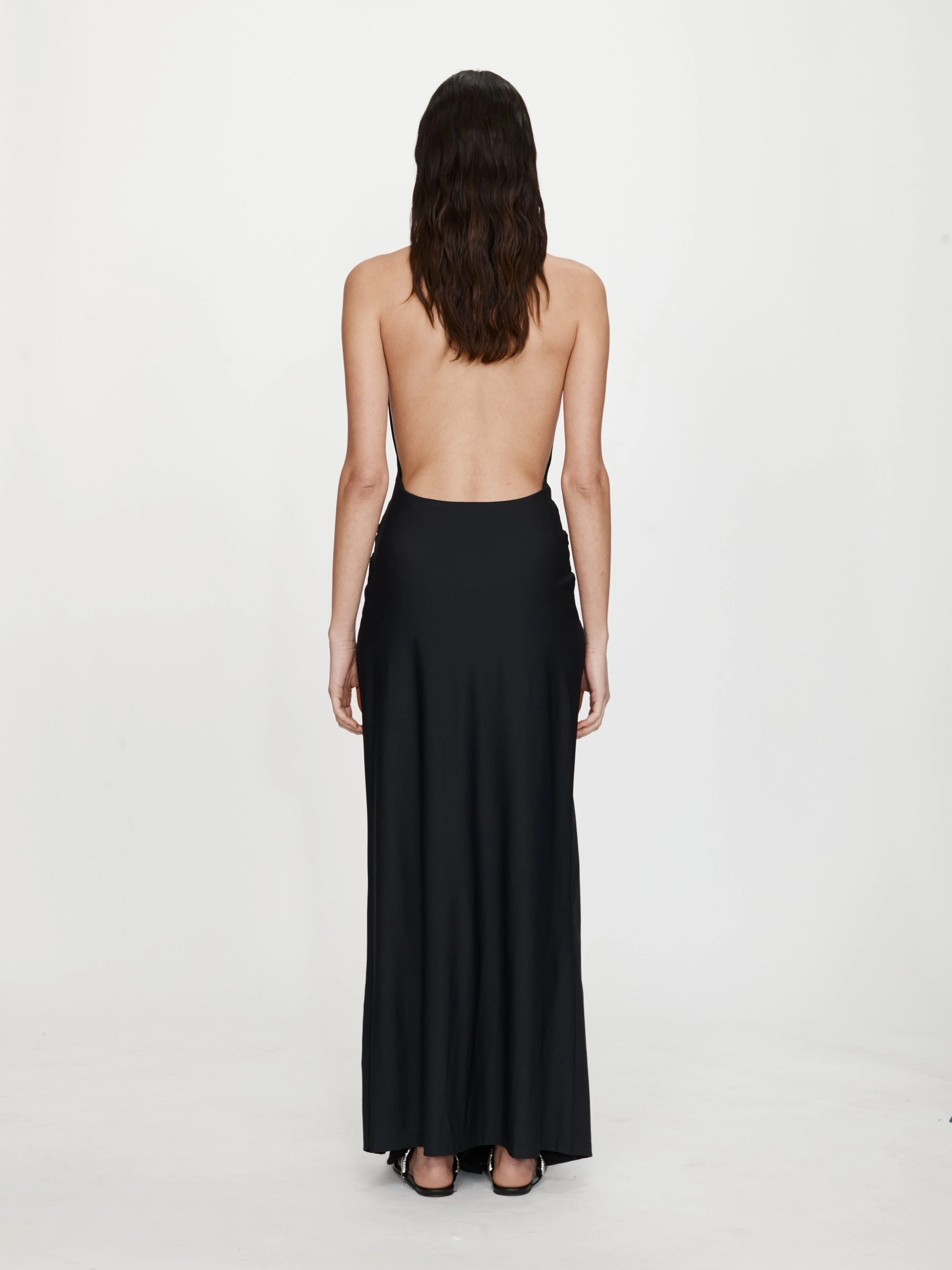 Christopher Esber - Crystal Pendant Ruched Lycra Halter Dress - Image 4